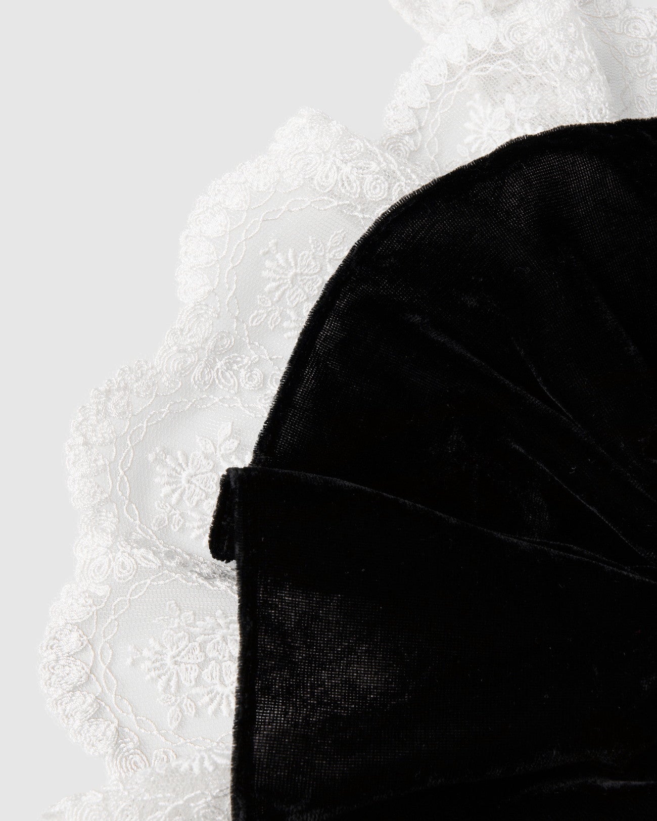 【STUDIOUS Special item】velour lace chou chou Black × White【Delivery in June 2025】