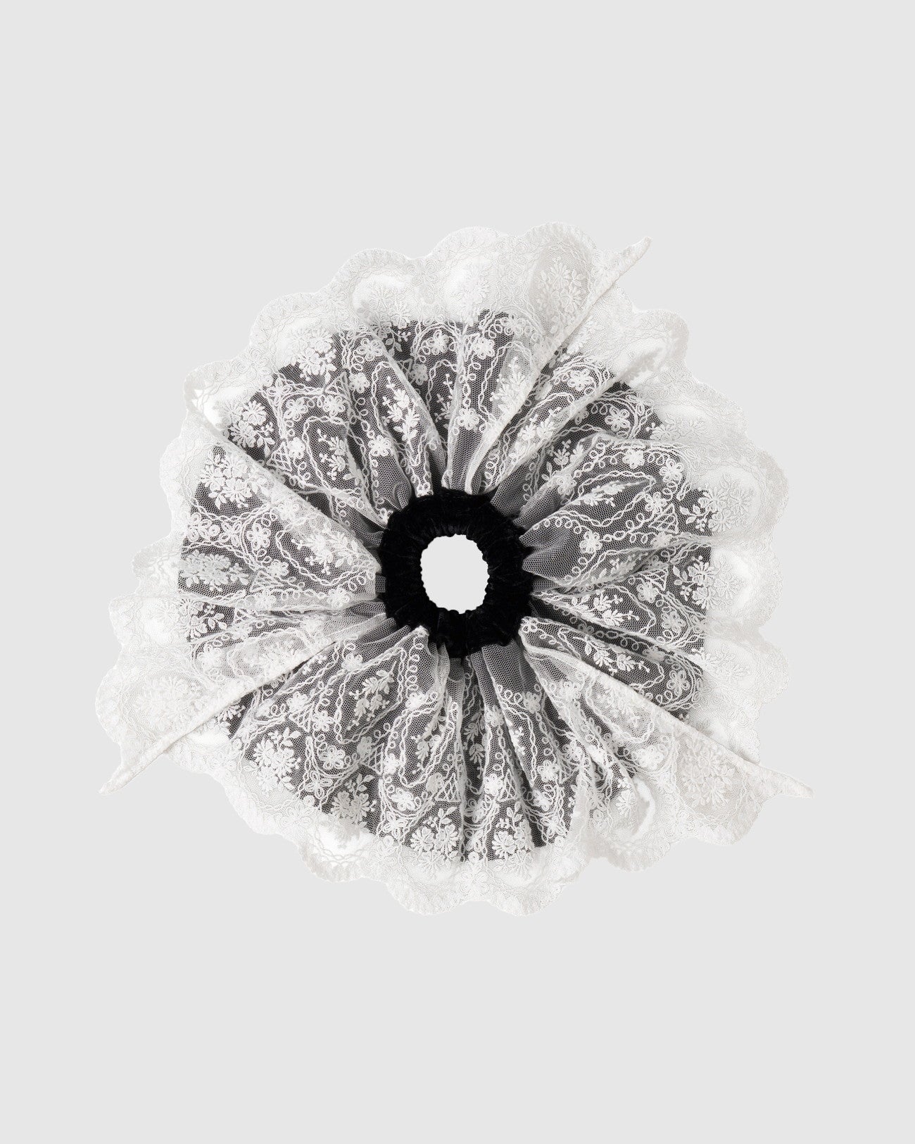 【STUDIOUS Special item】velour lace chou chou Black × White【Delivery in June 2025】