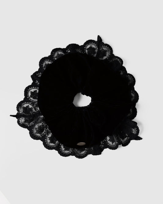 velour lace chou chou Black × Black【stock】