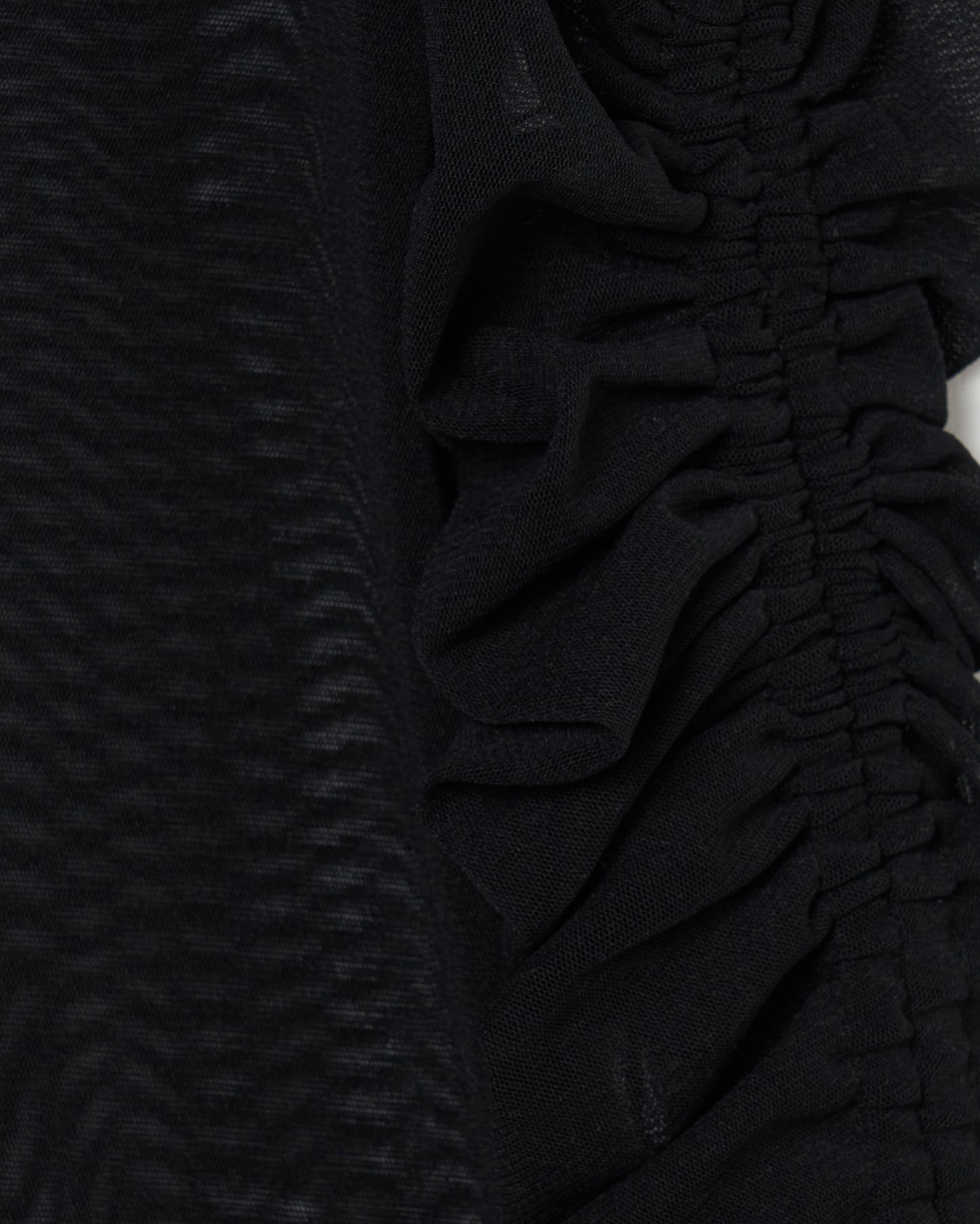 ruffle sleeve back open tulle tops【Delivery in August 2025】