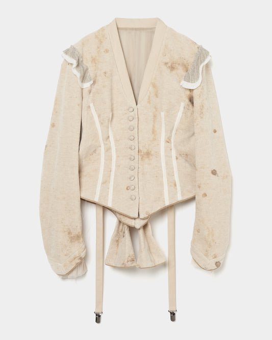 stain print bustle jacket【Delivery in January 2026】