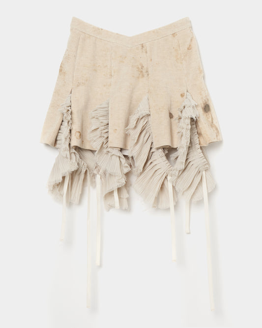 stain print frill pleated skirt【Delivery in January 2026】