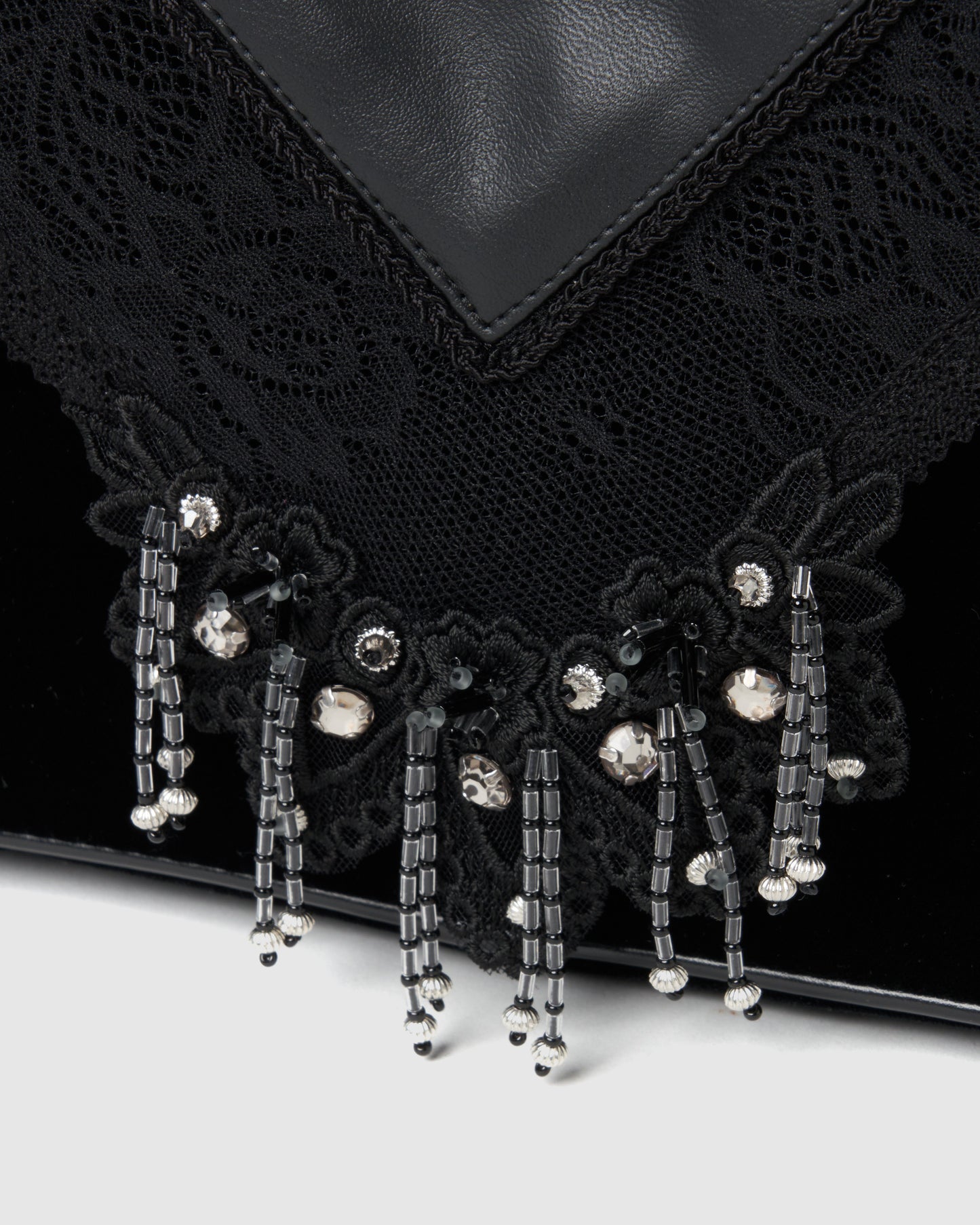 Black faux leather handkerchief motif 【Delivery in August 2025】