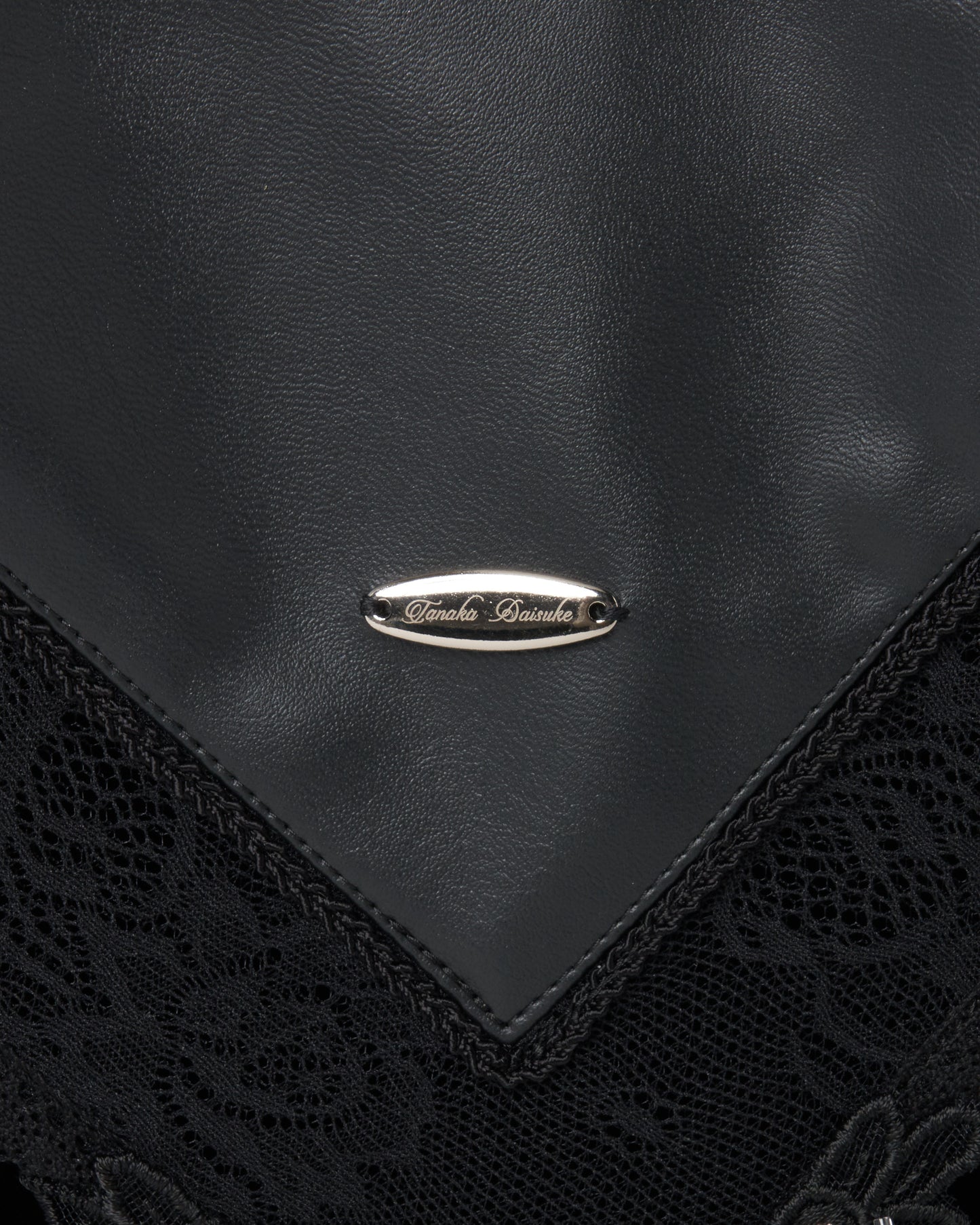 Black faux leather handkerchief motif 【Delivery in August 2025】