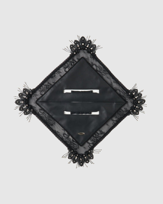 Black faux leather handkerchief motif 【Delivery in August 2025】