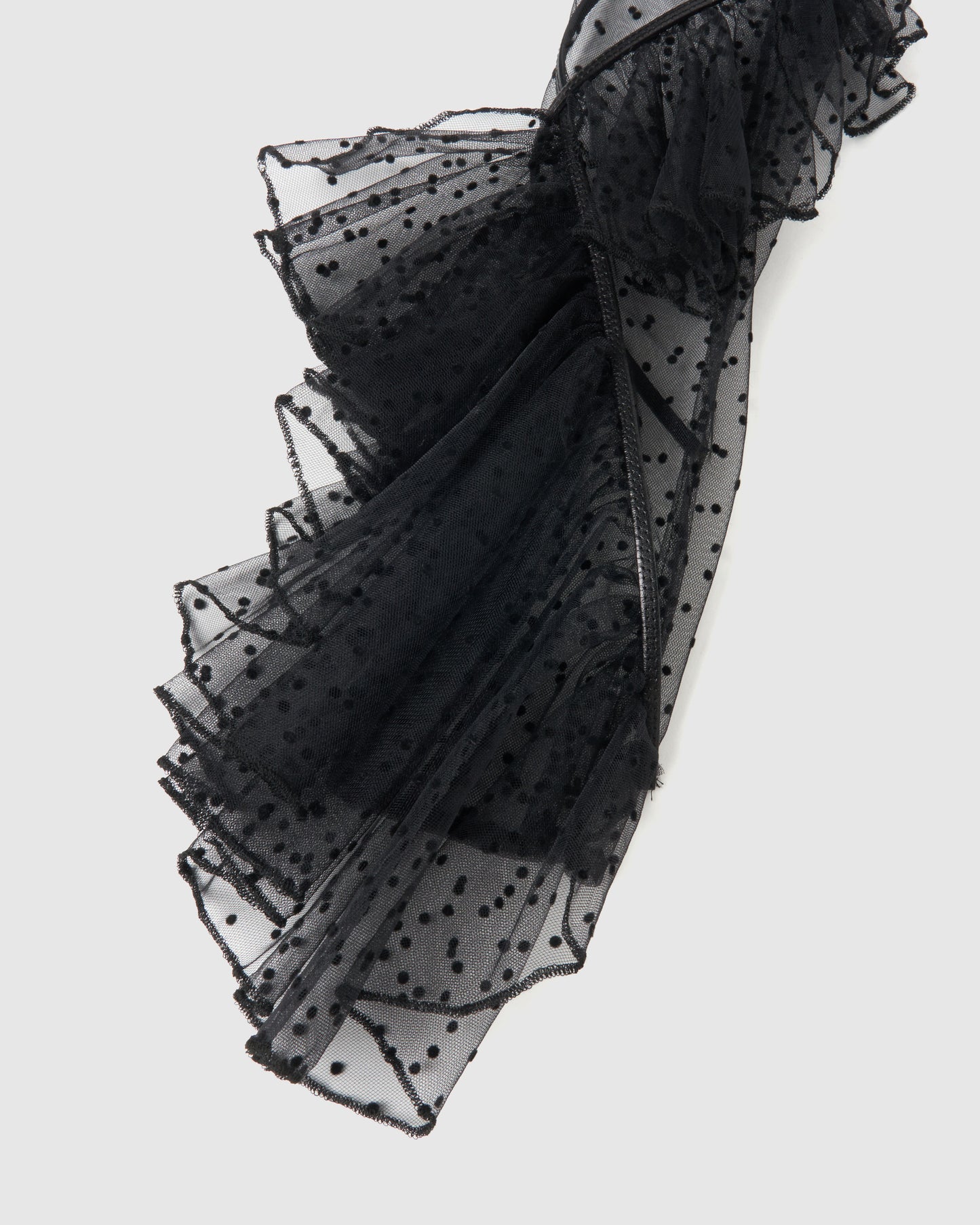 dot tulle leather ribbon cami dress【Delivery in February 2026】