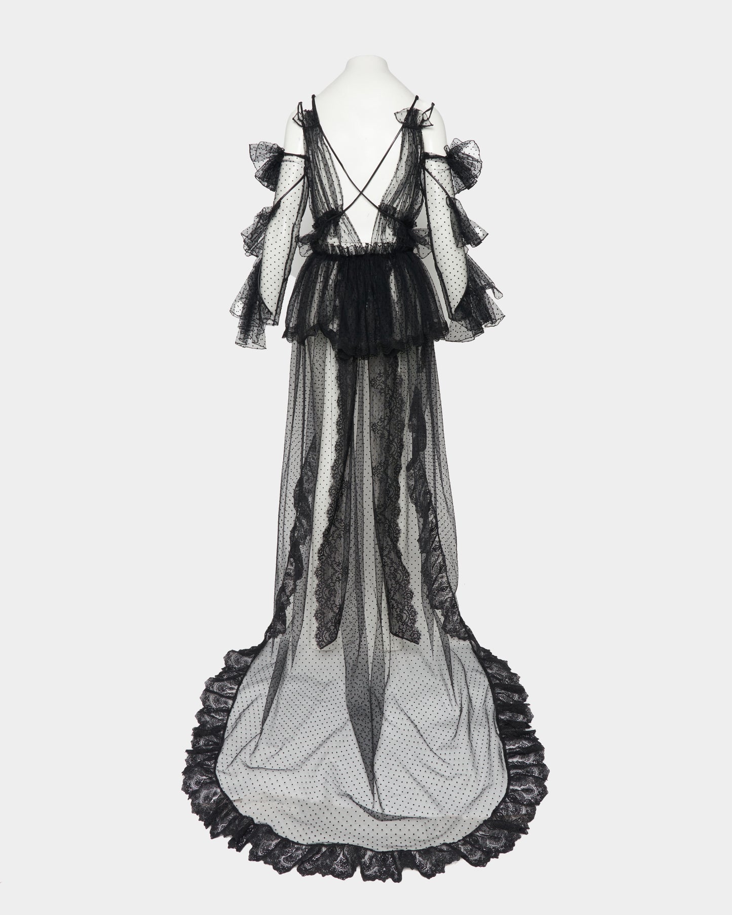 dot tulle leather ribbon cami dress【Delivery in February 2026】