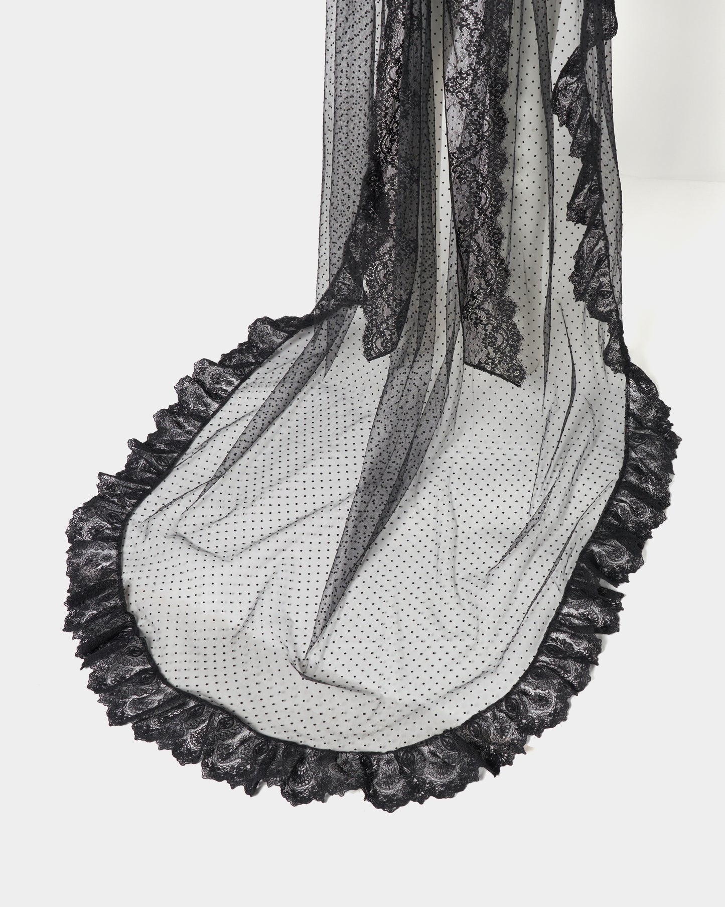 dot tulle leather ribbon cami dress【Delivery in February 2026】