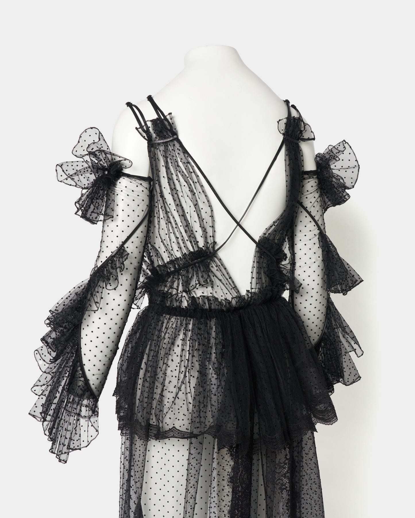 dot tulle leather ribbon cami dress【Delivery in February 2026】