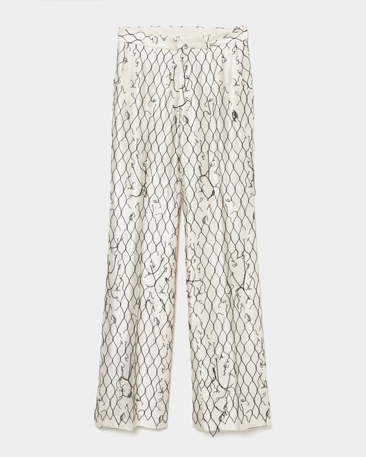 damaged fence beads embroidery pants【Delivery in February 2026】