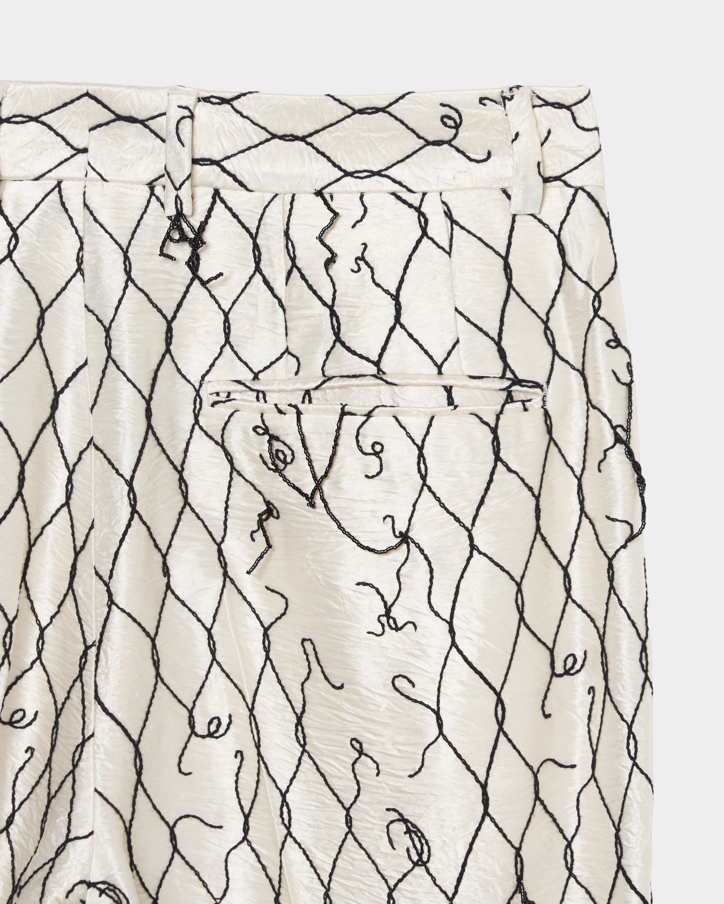 damaged fence beads embroidery pants【Delivery in September2025】