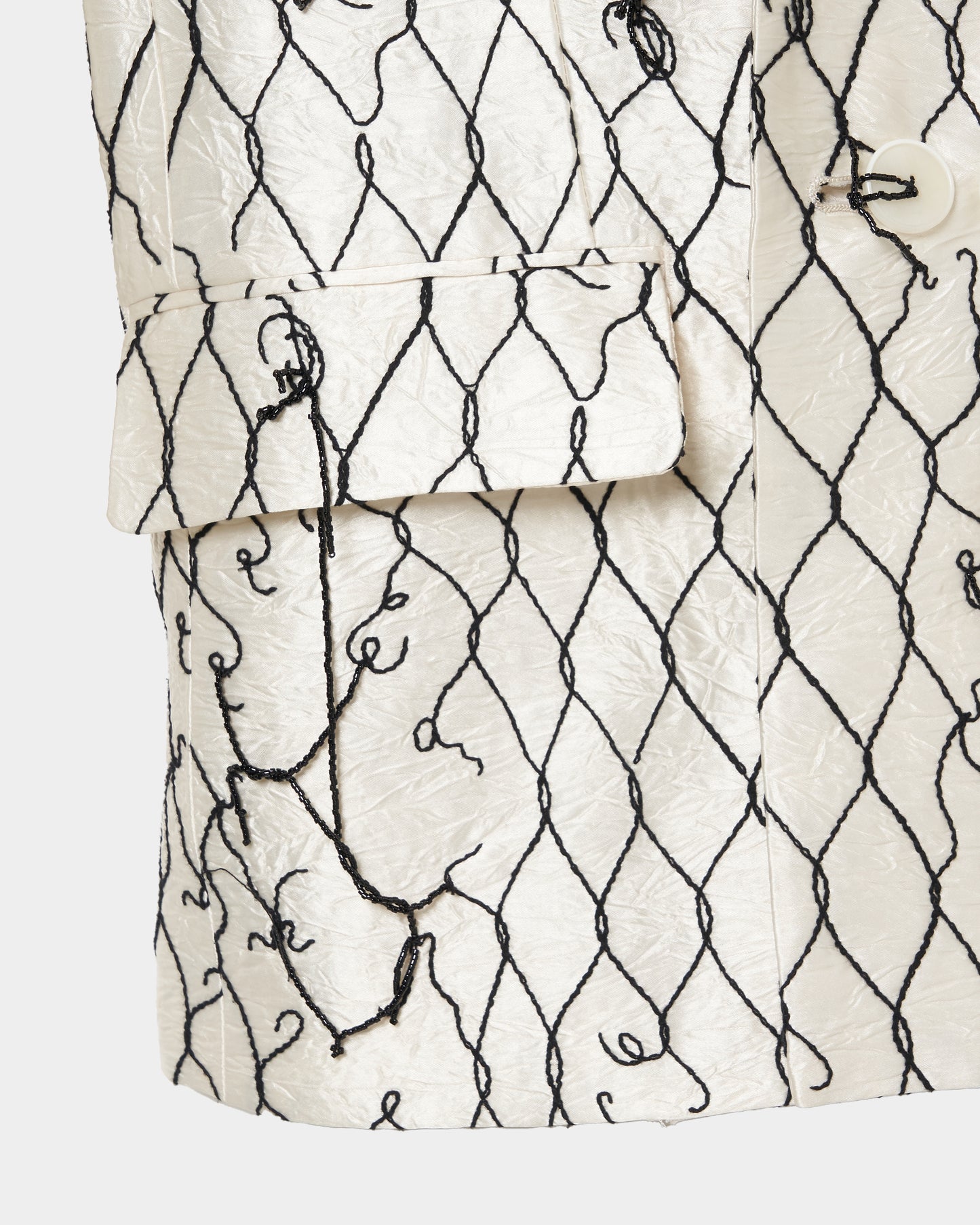 damaged fence beads embroidery jacket【Delivery in September 2025】