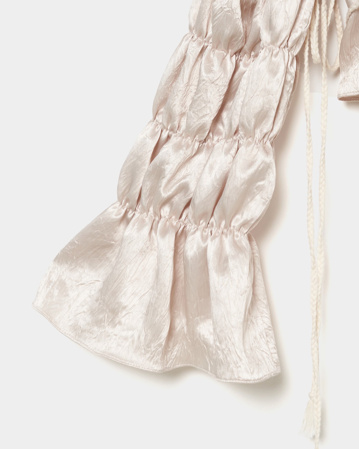front hook ribbon satin blouse Beige【Delivery in July 2025】