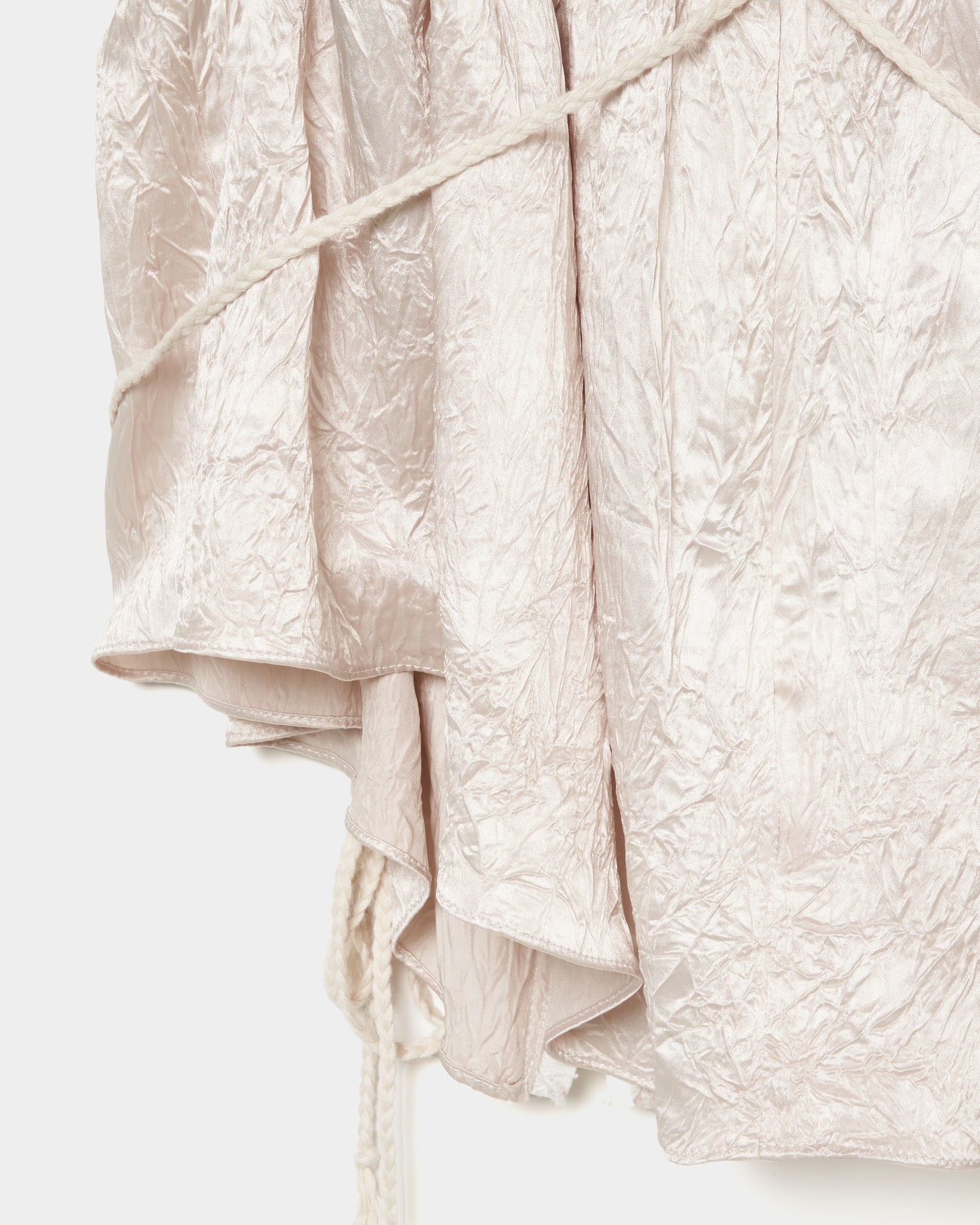 front hook ribbon satin blouse Beige【Delivery in July 2025】