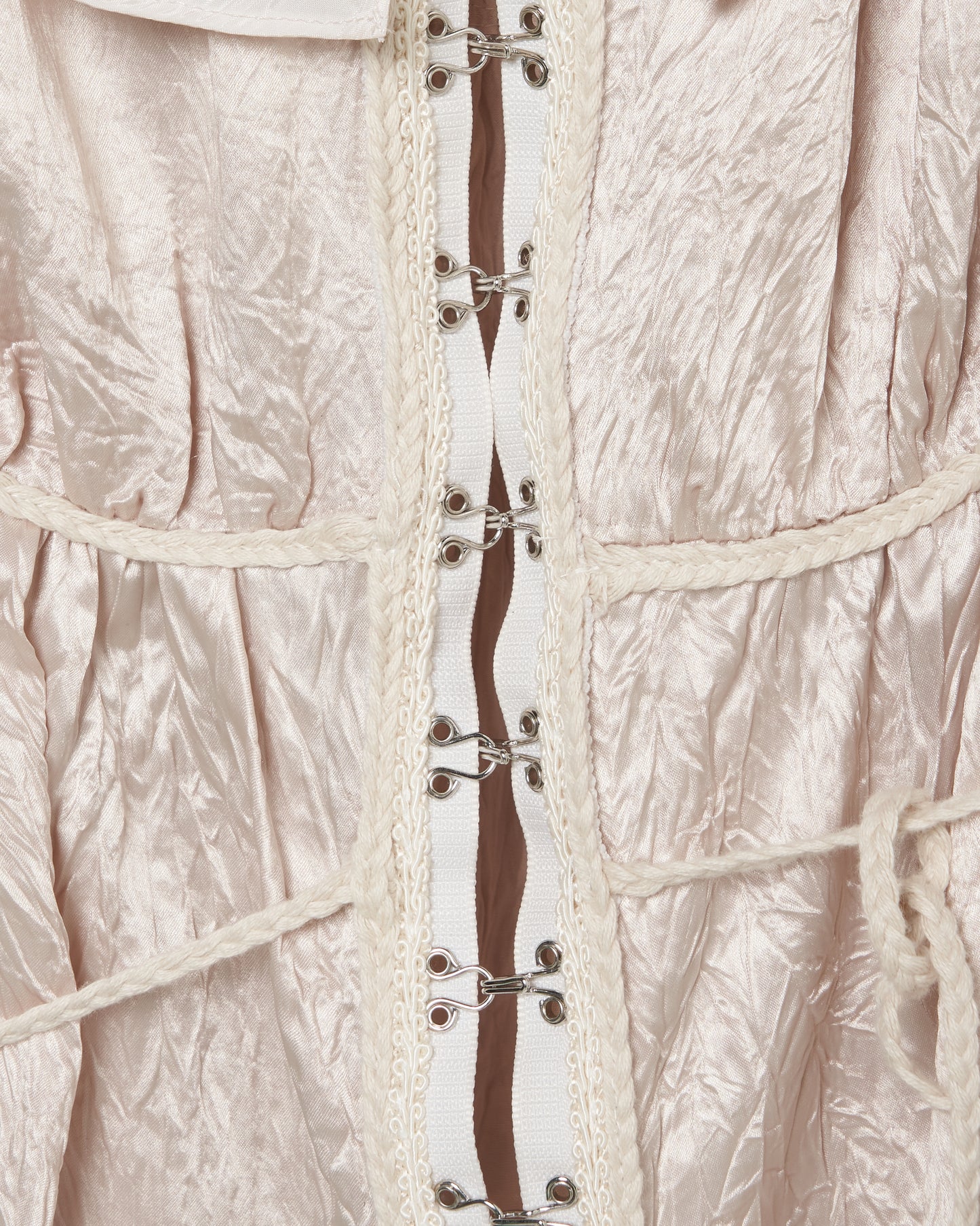 front hook ribbon satin blouse Beige【Delivery in July 2025】