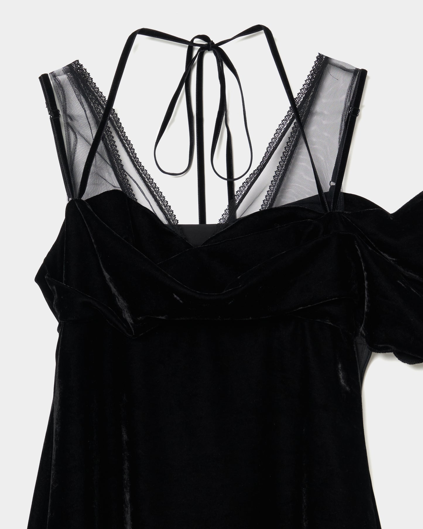 dropped shoulder velour cami dress【stock】