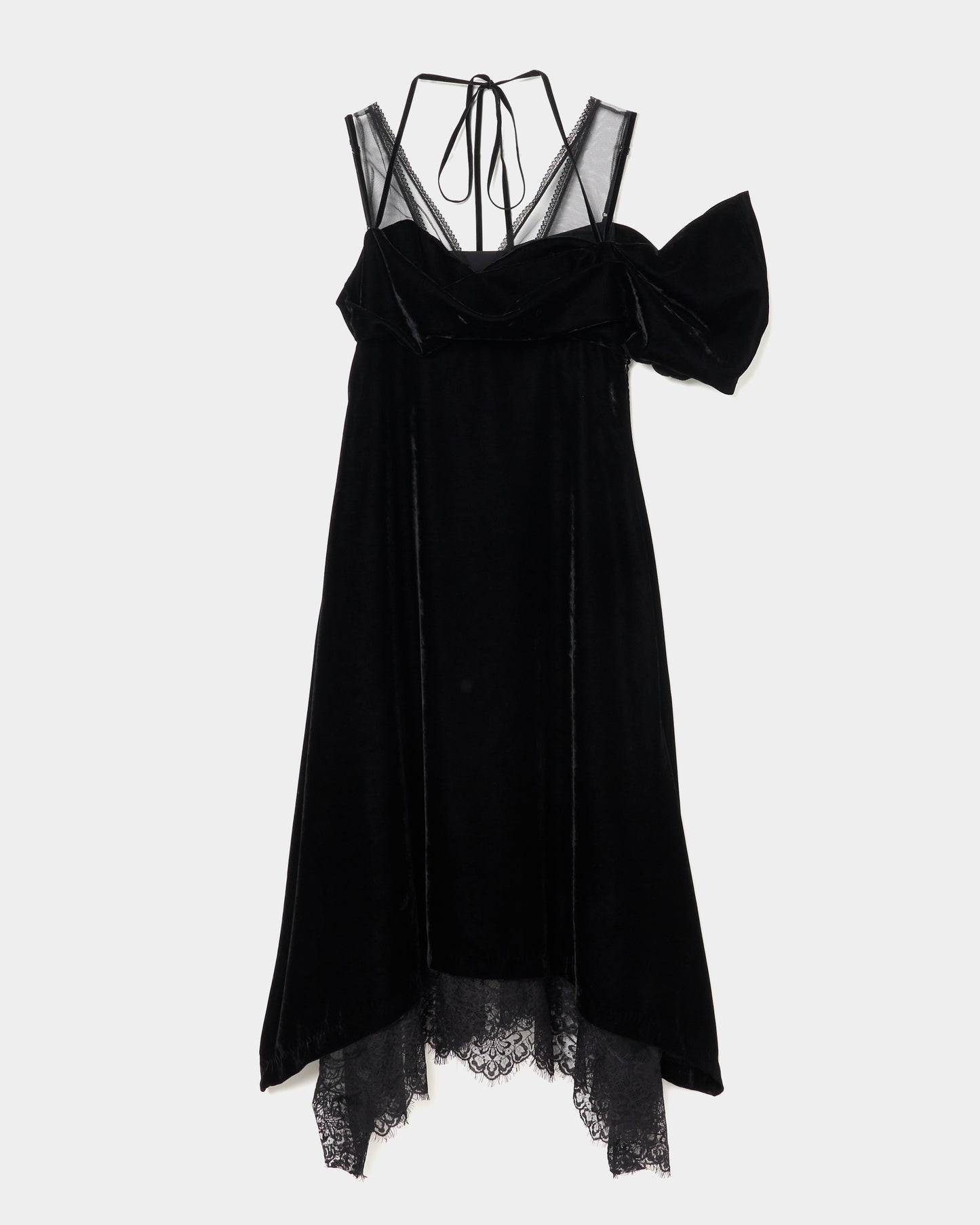 dropped shoulder velour cami dress【Delivery in July 2025】
