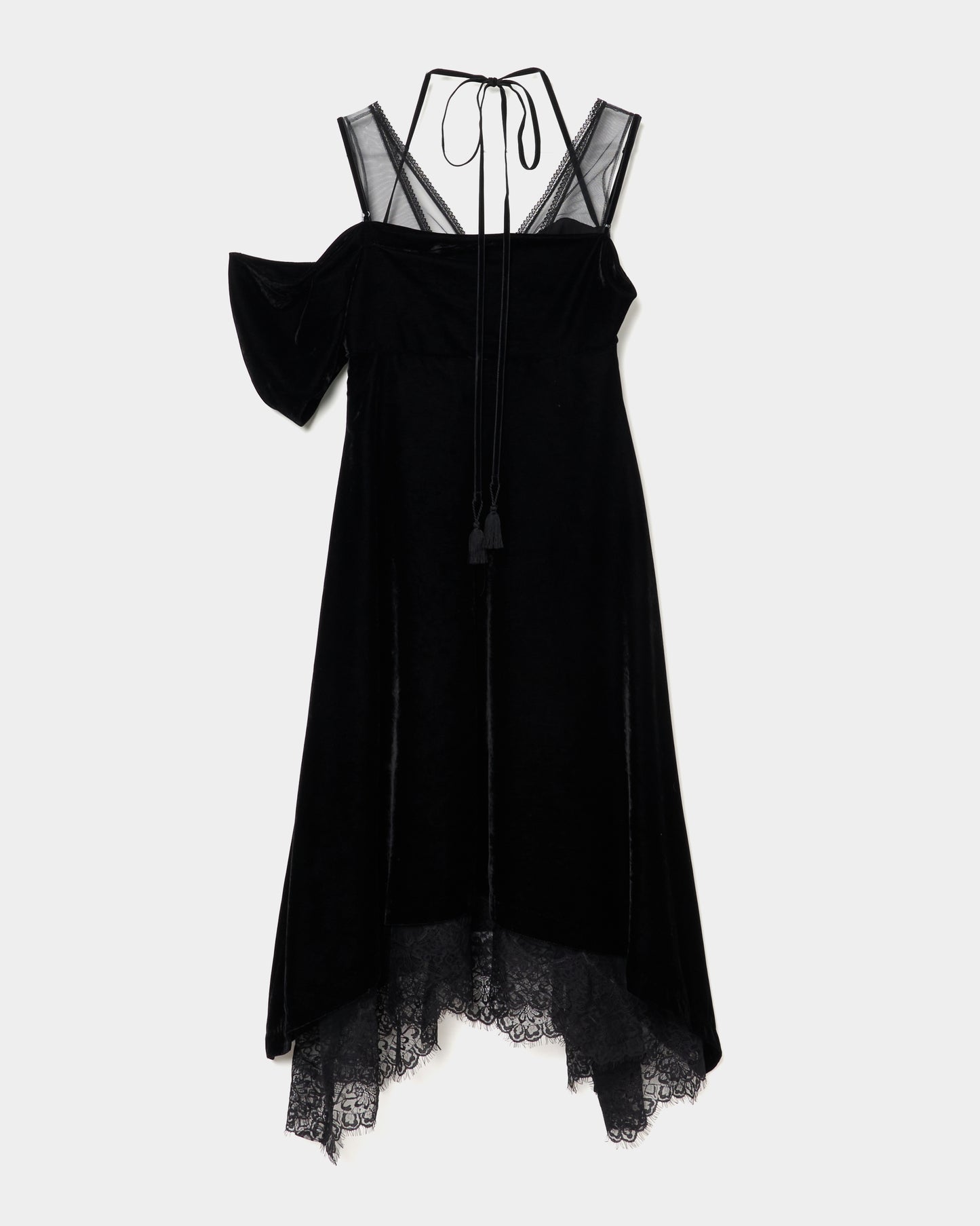 dropped shoulder velour cami dress【Delivery in July 2025】