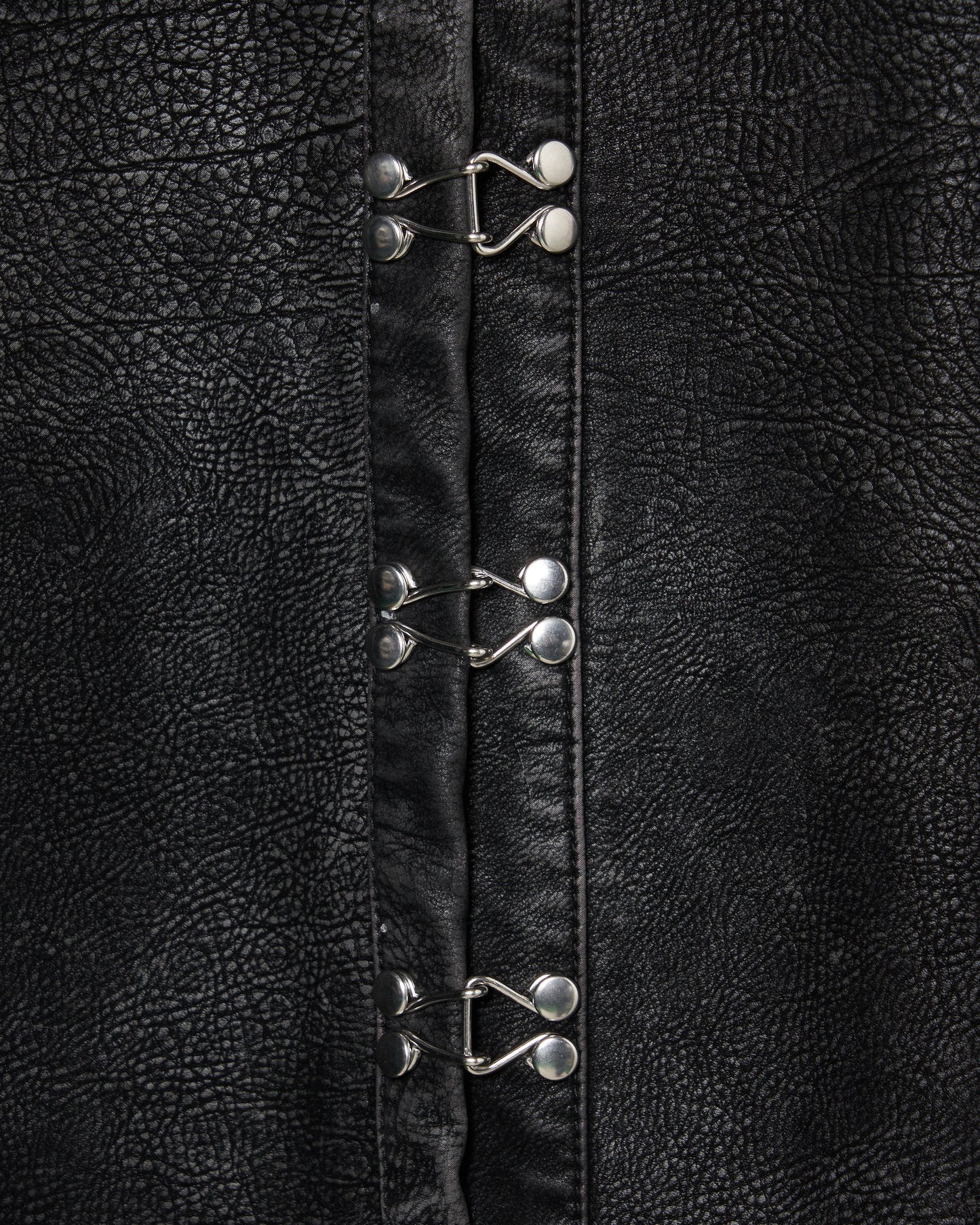 fade leather hook shirt jacket Black【Delivery in August 2025】