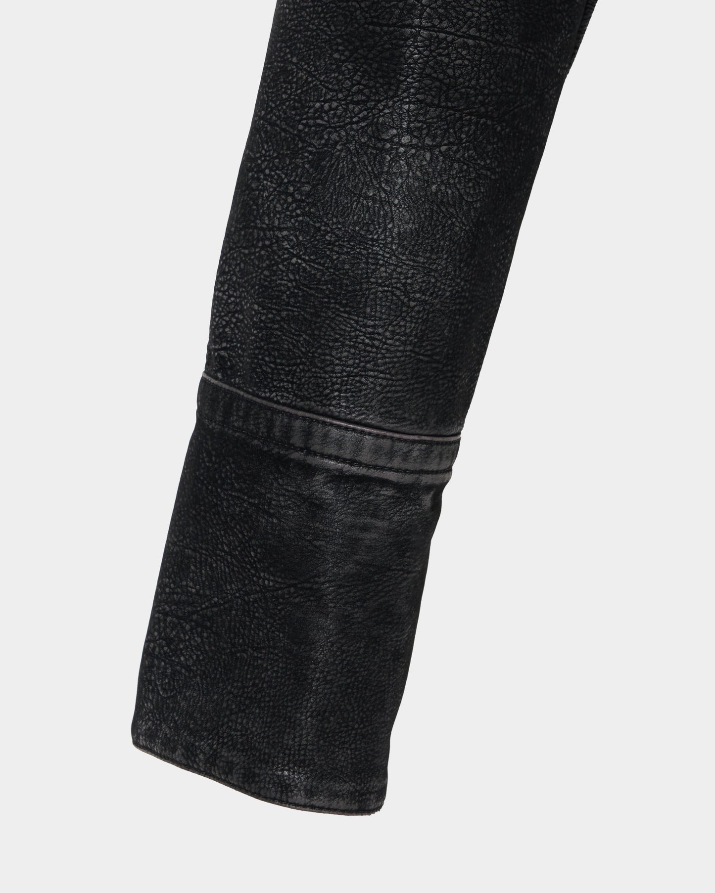 fade leather hook shirt jacket Black【Delivery in August 2025】