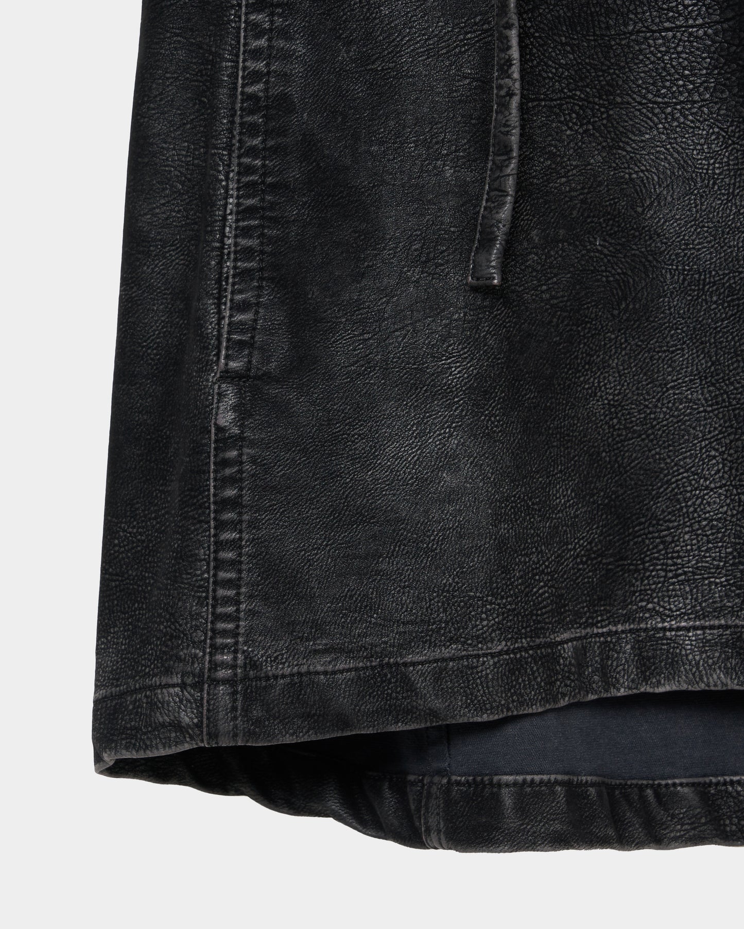 fade leather hook shirt jacket Black【Delivery in August 2025】