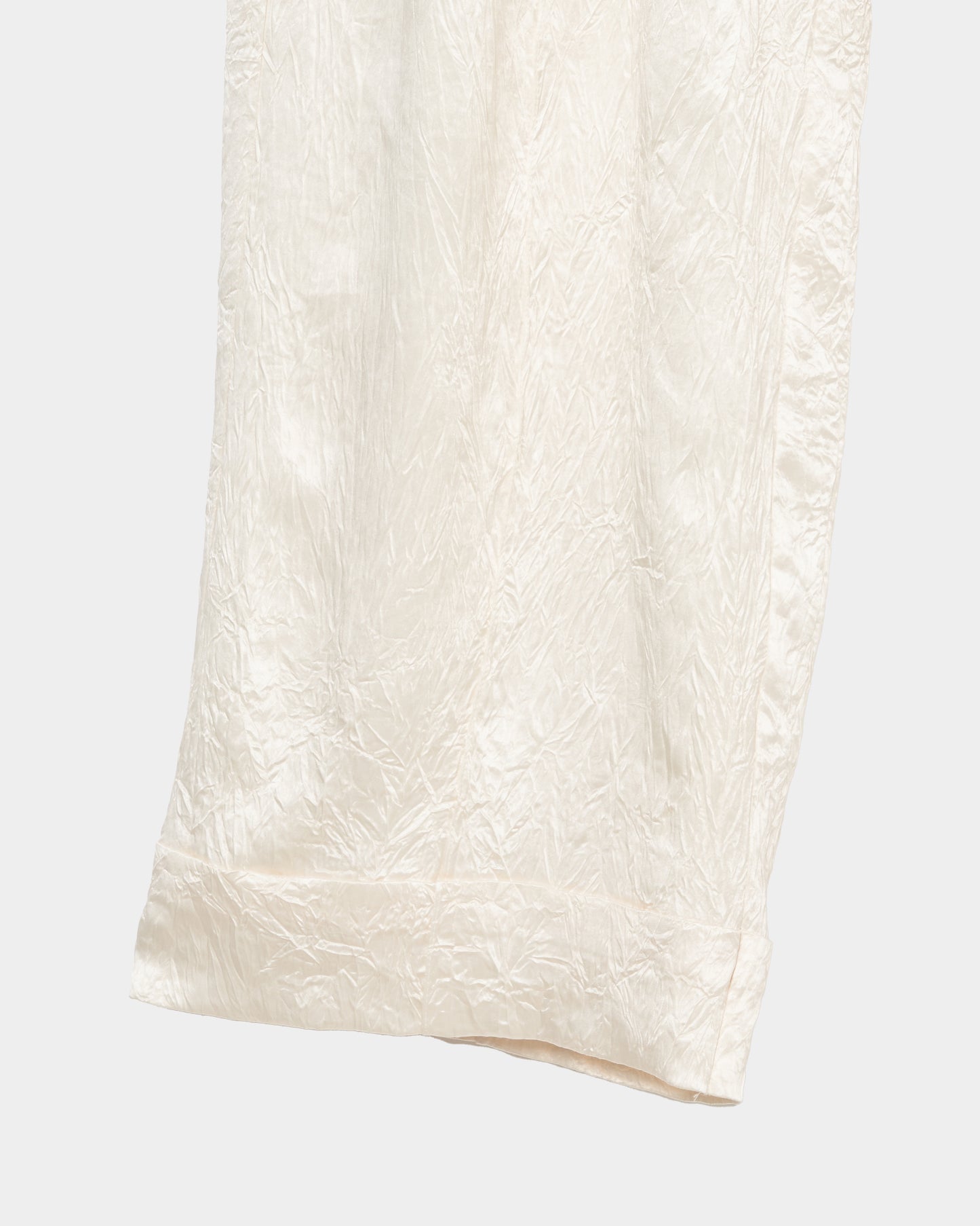 double long ribbon satin pants Ivory【stock】