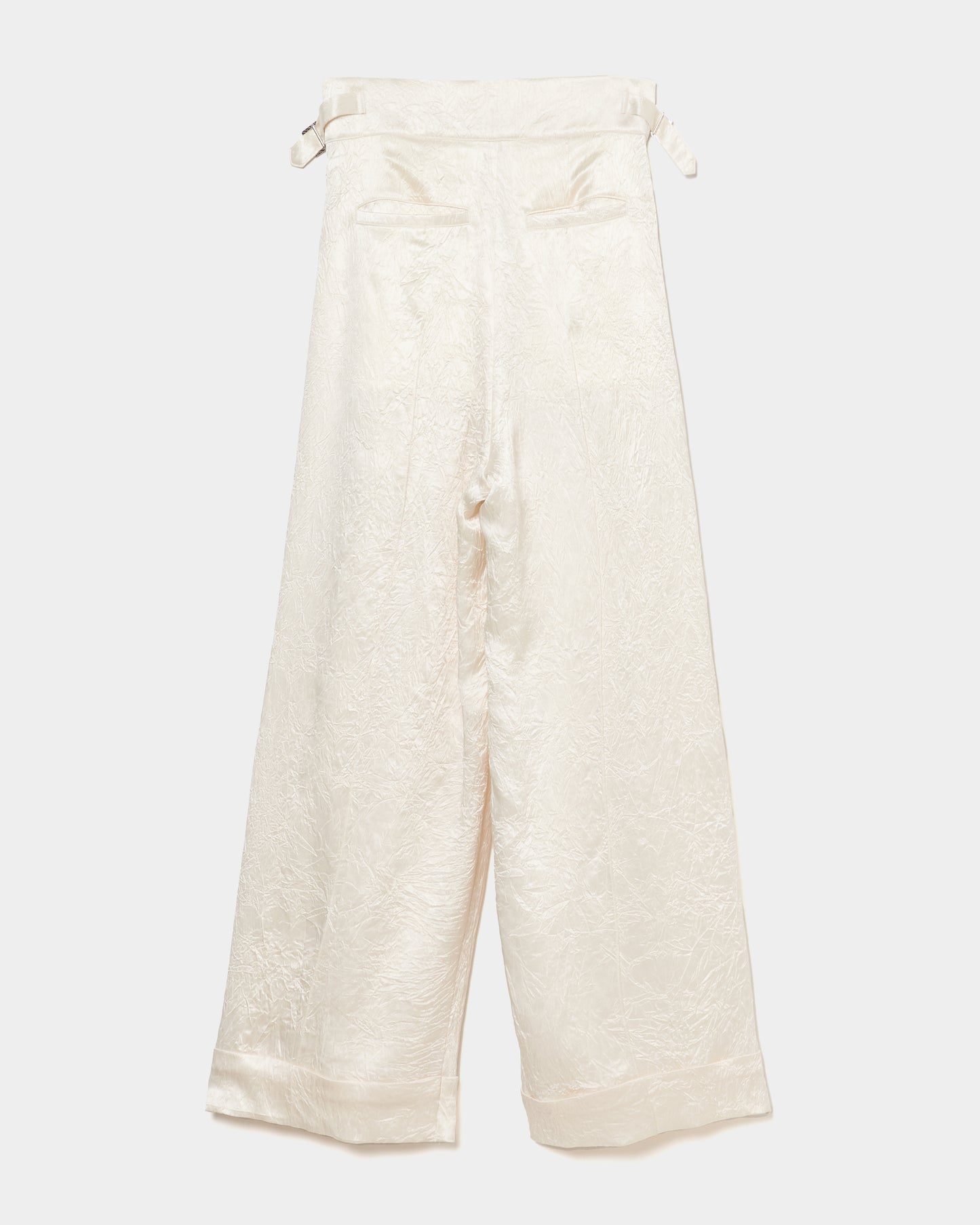 double long ribbon satin pants Ivory【stock】