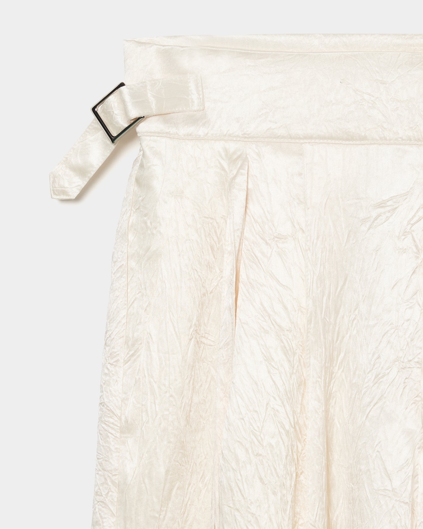 double long ribbon satin pants Ivory【stock】