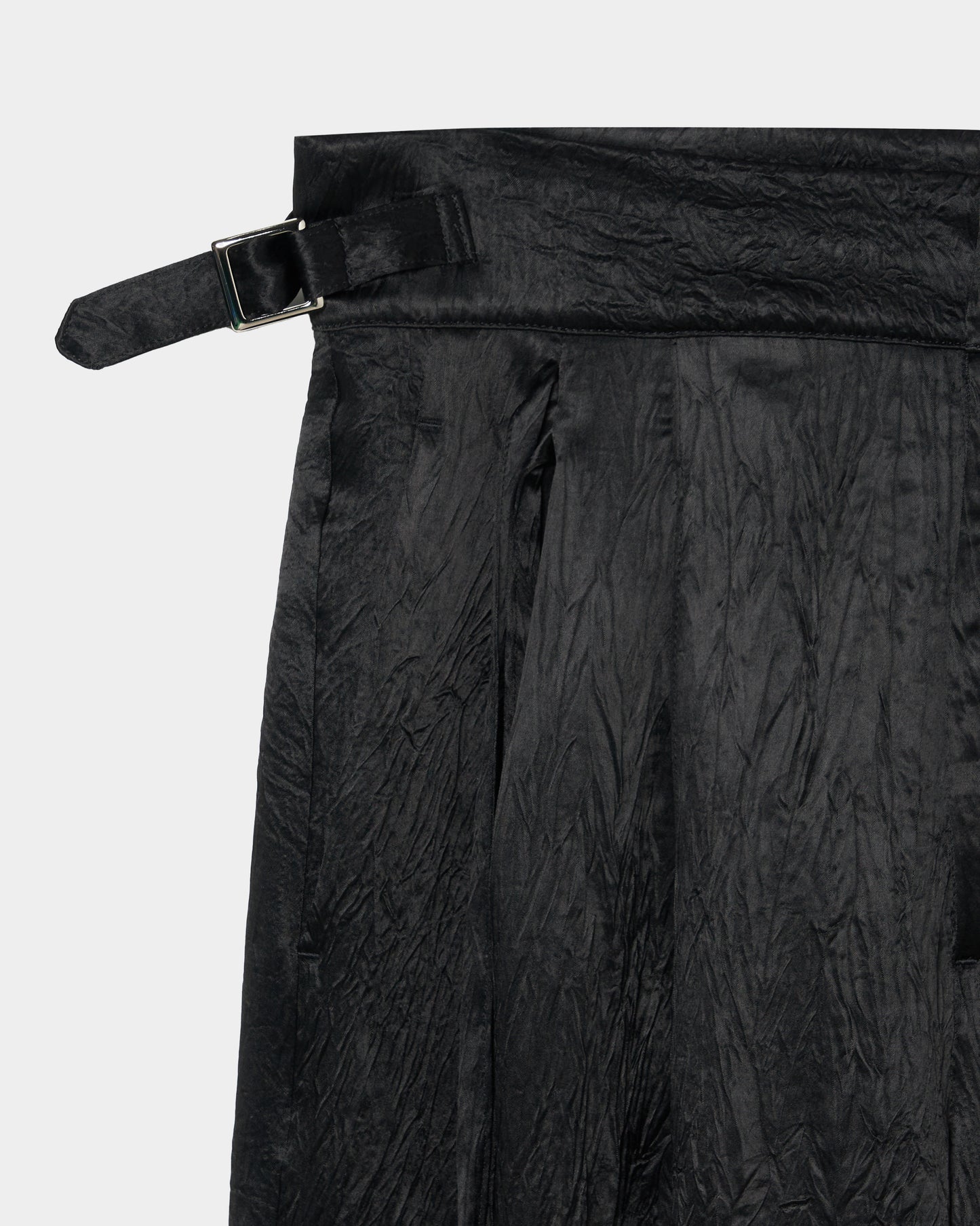 double long ribbon satin pants Black【Delivery in July 2025】