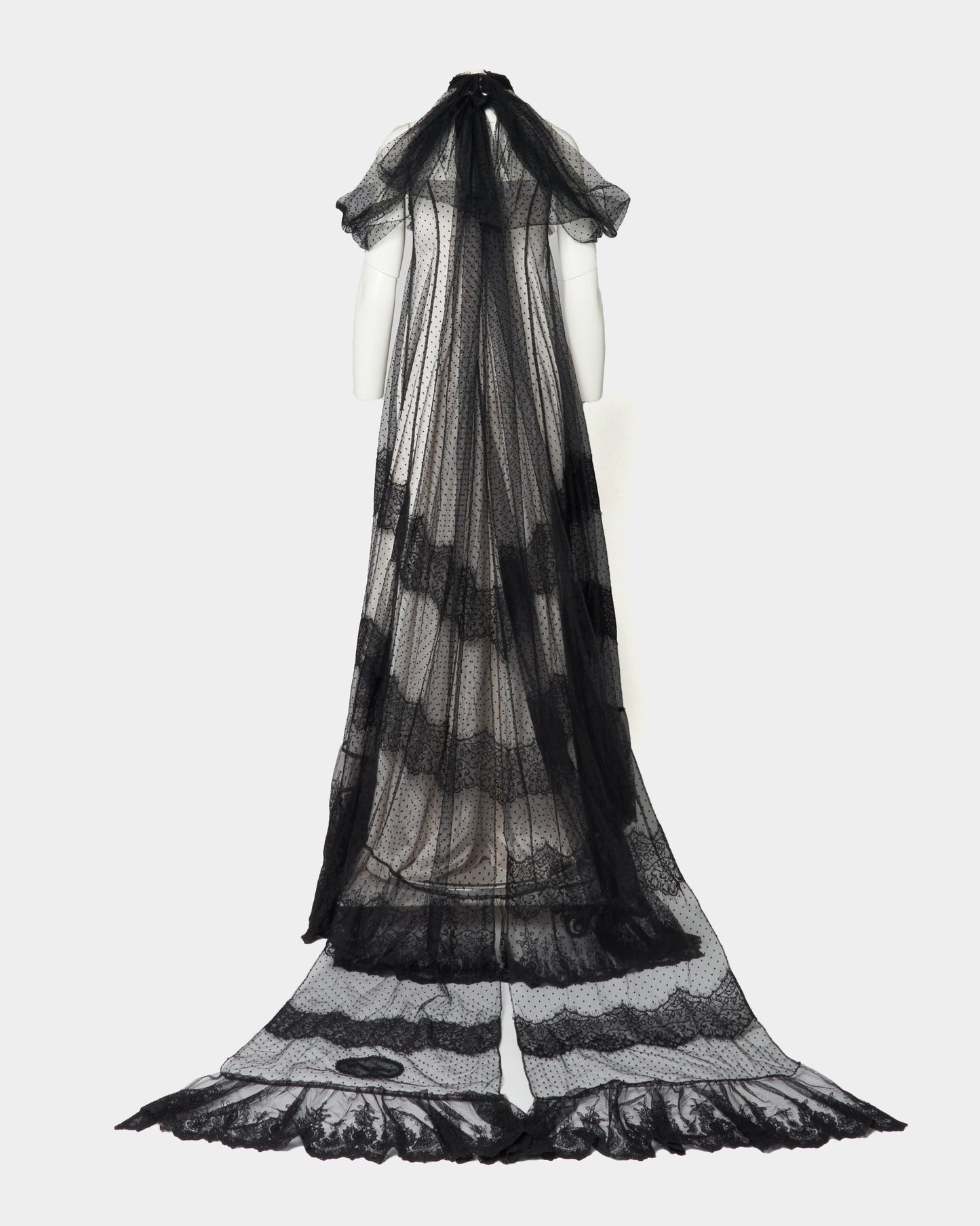 back ribbon dot tulle dress【Delivery in February 2026】
