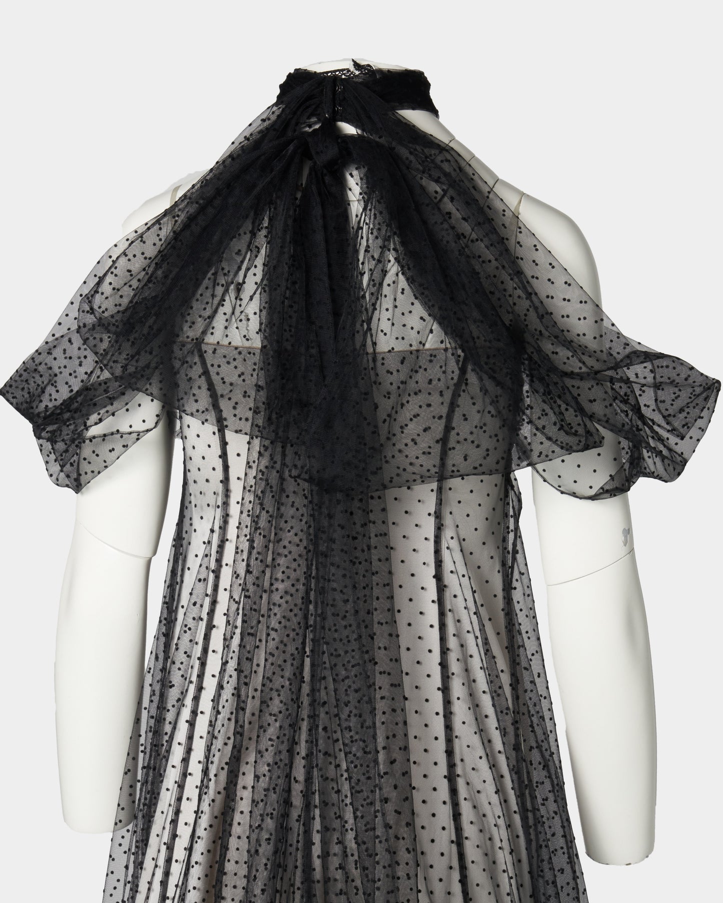 back ribbon dot tulle dress【Delivery in February 2026】