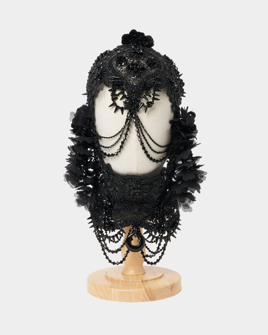 black lei beads head piece【Delivery in November 2025】