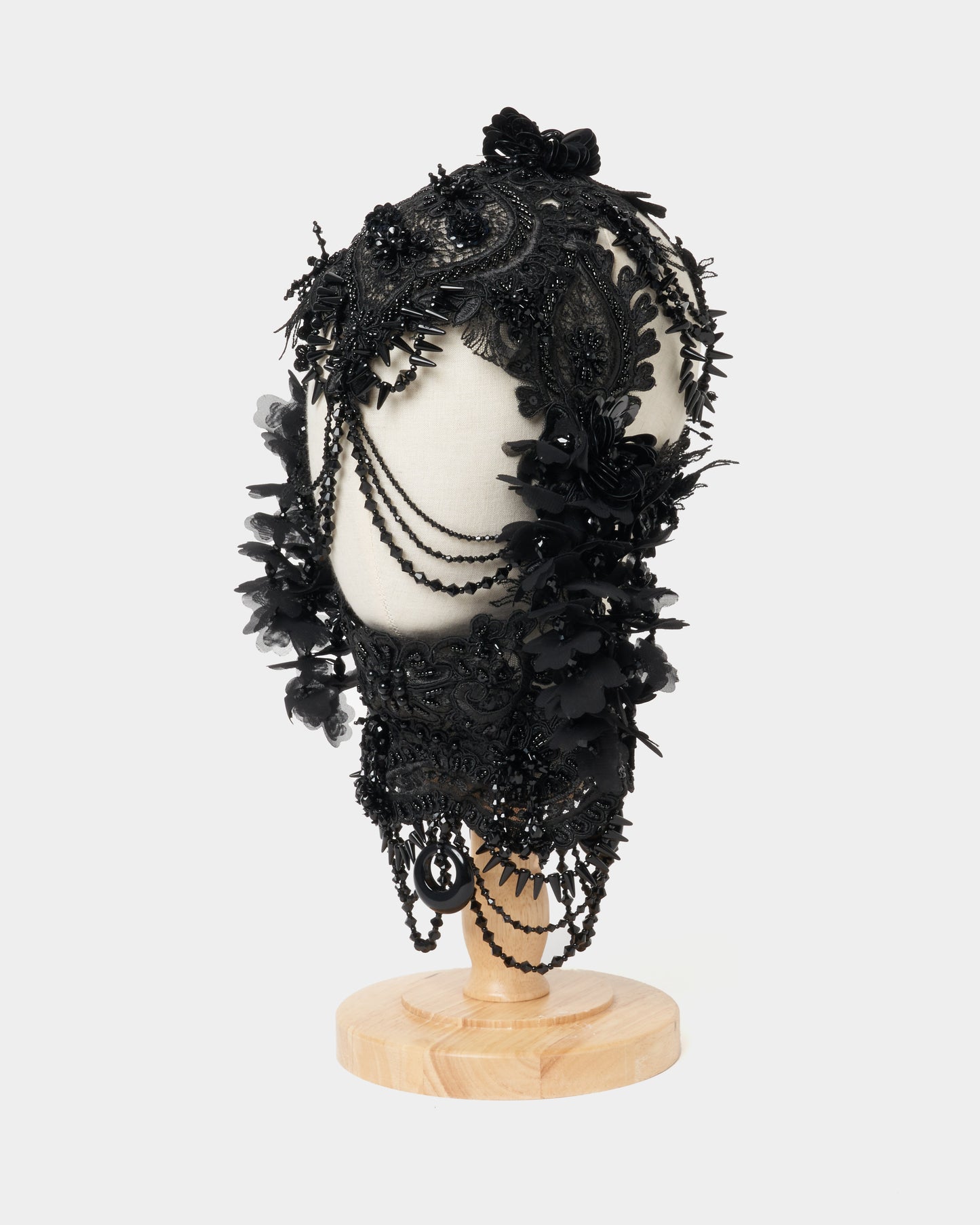 black lei beads head piece【Delivery in November 2025】