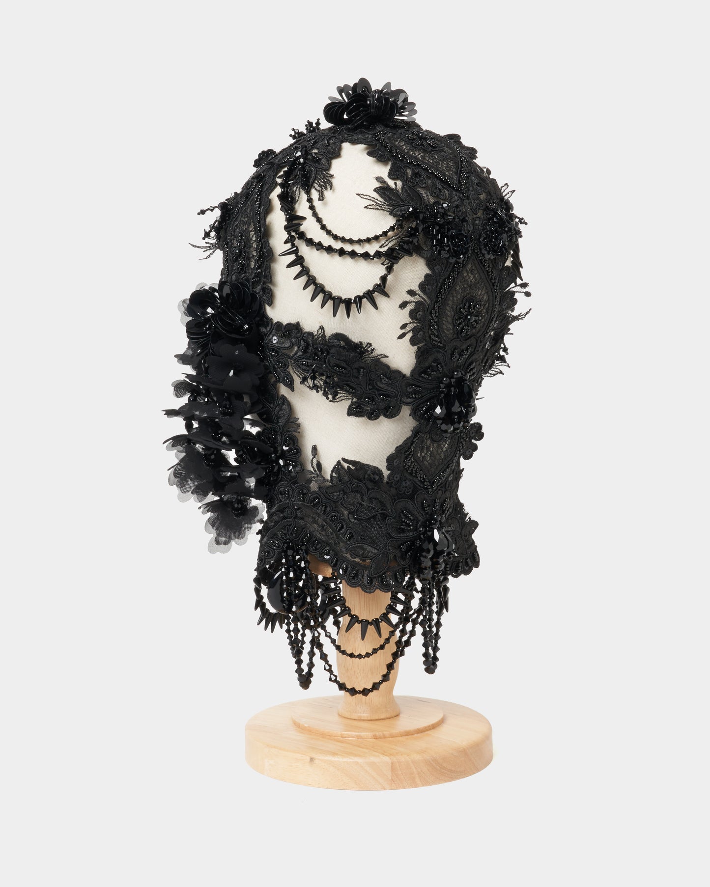 black lei beads head piece【Delivery in November 2025】