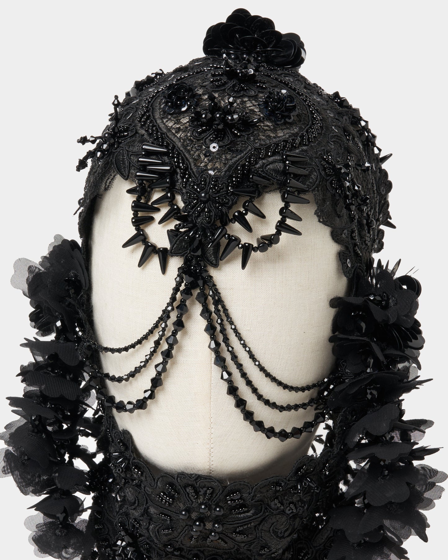 black lei beads head piece【Delivery in November 2025】
