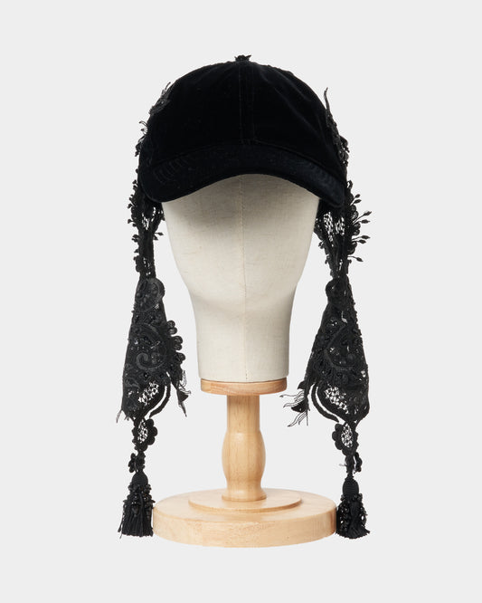 black lei beads velvet cap【Delivery in December 2025】