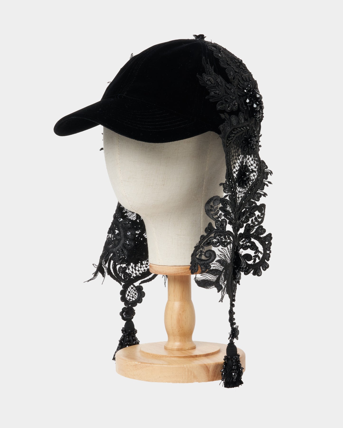 black lei beads velvet cap【Delivery in August 2025】