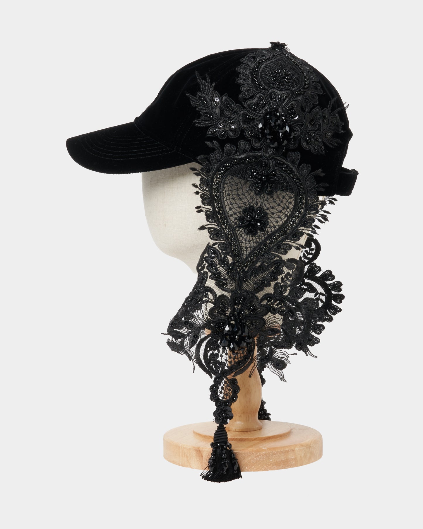 black lei beads velvet cap【Delivery in August 2025】