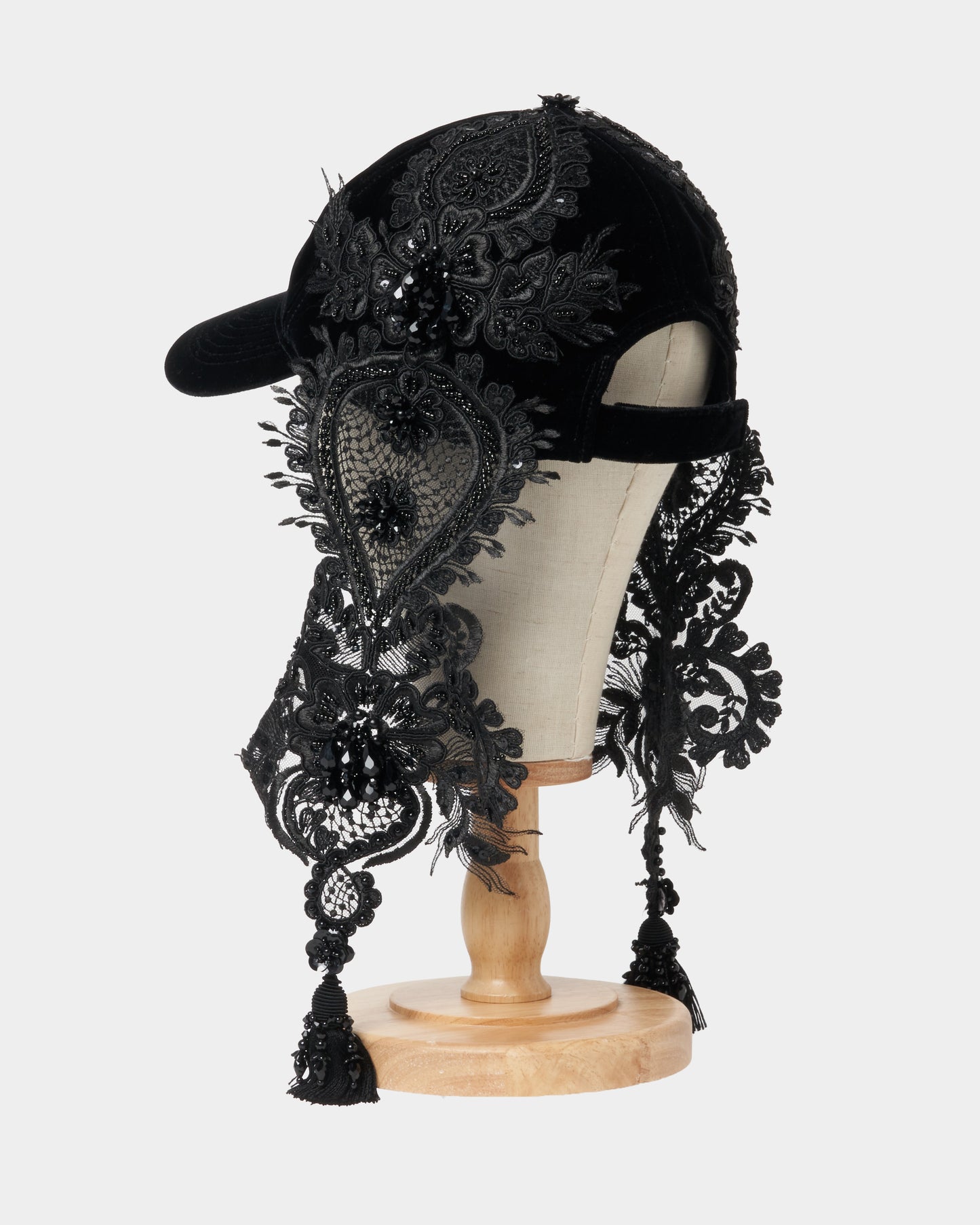 black lei beads velvet cap【Delivery in August 2025】