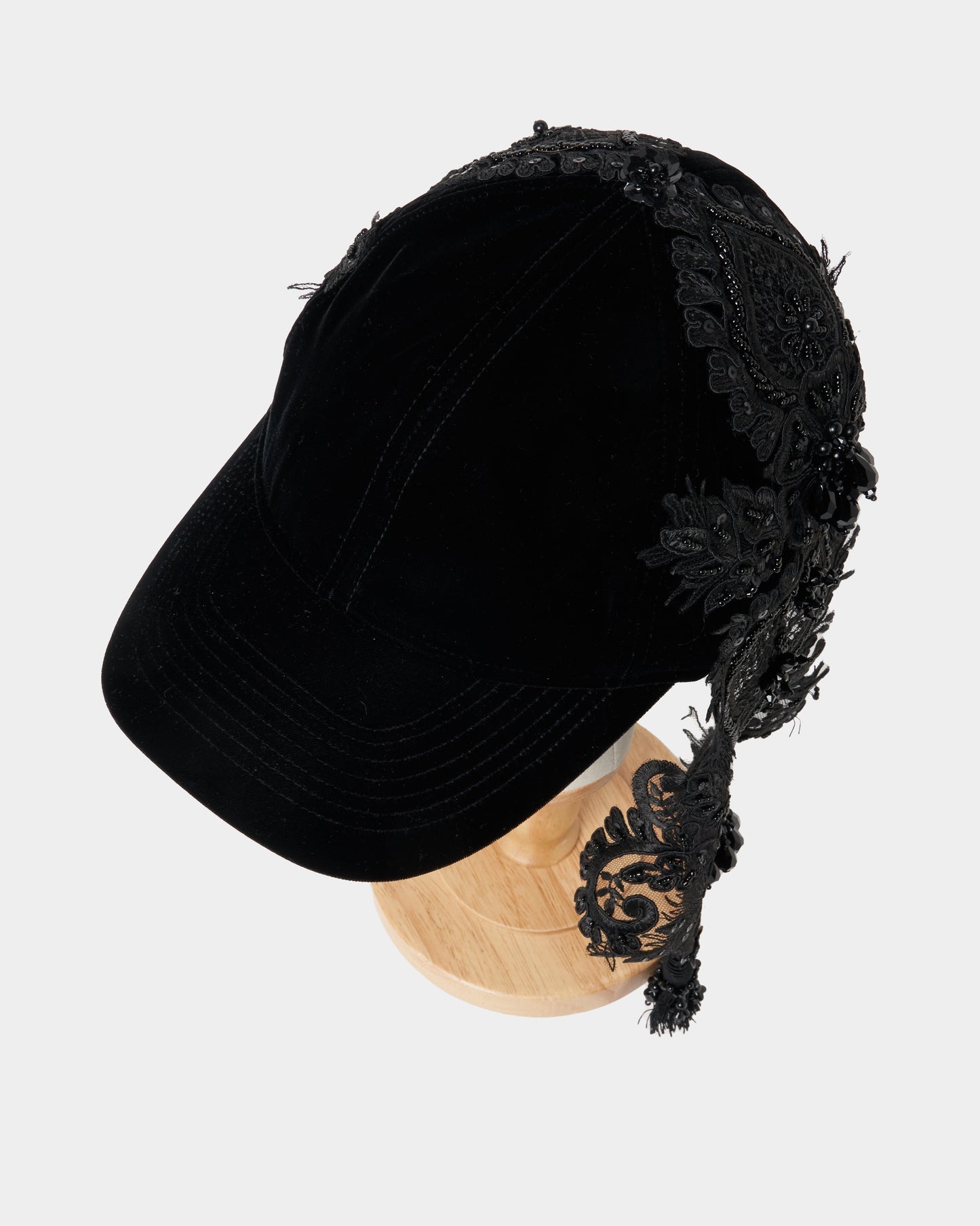 black lei beads velvet cap【Delivery in August 2025】
