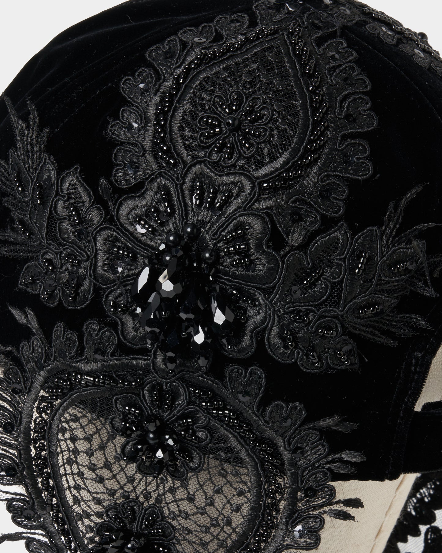 black lei beads velvet cap【Delivery in August 2025】