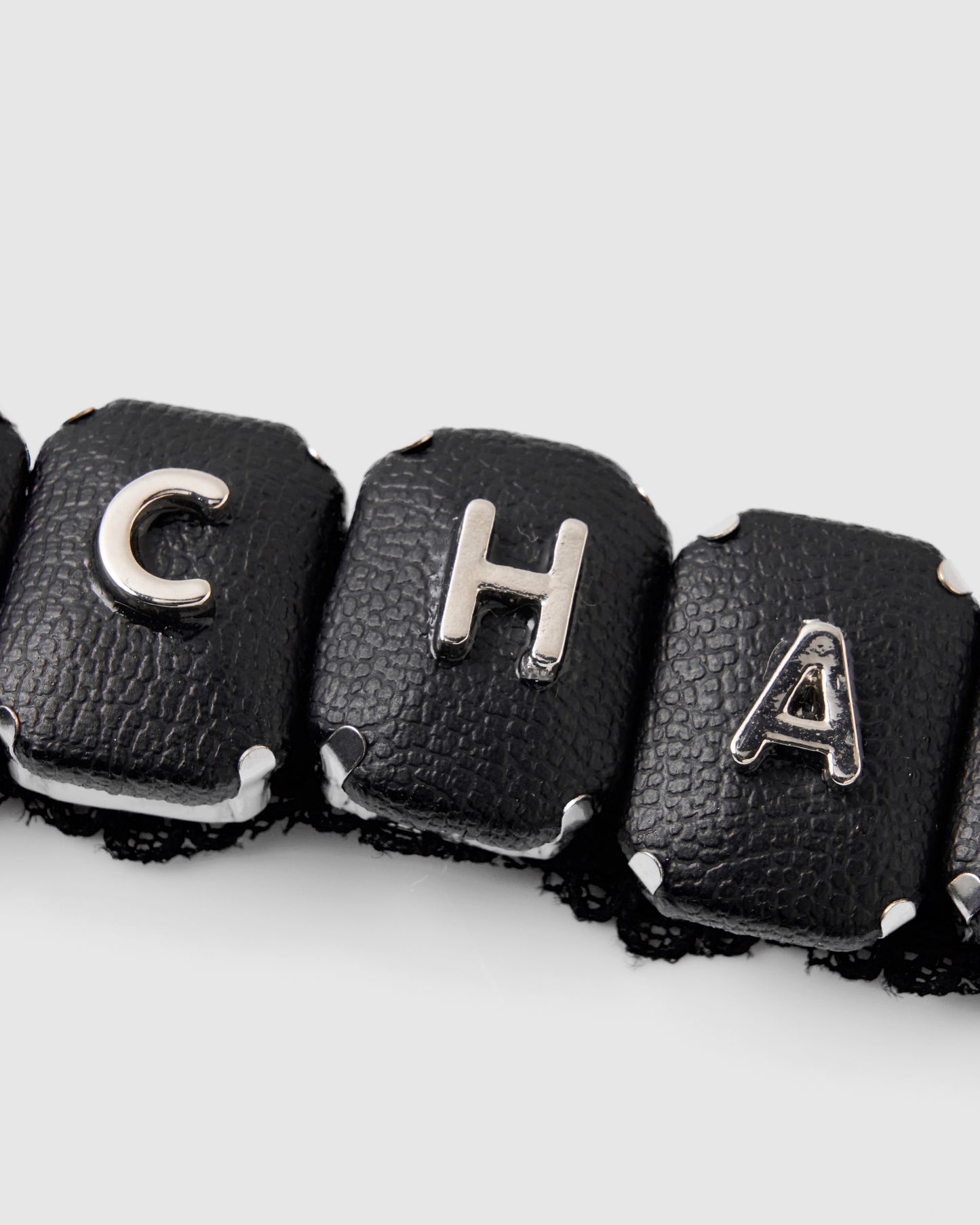 black leather bijou initial lace choker【Delivery in November 2025】