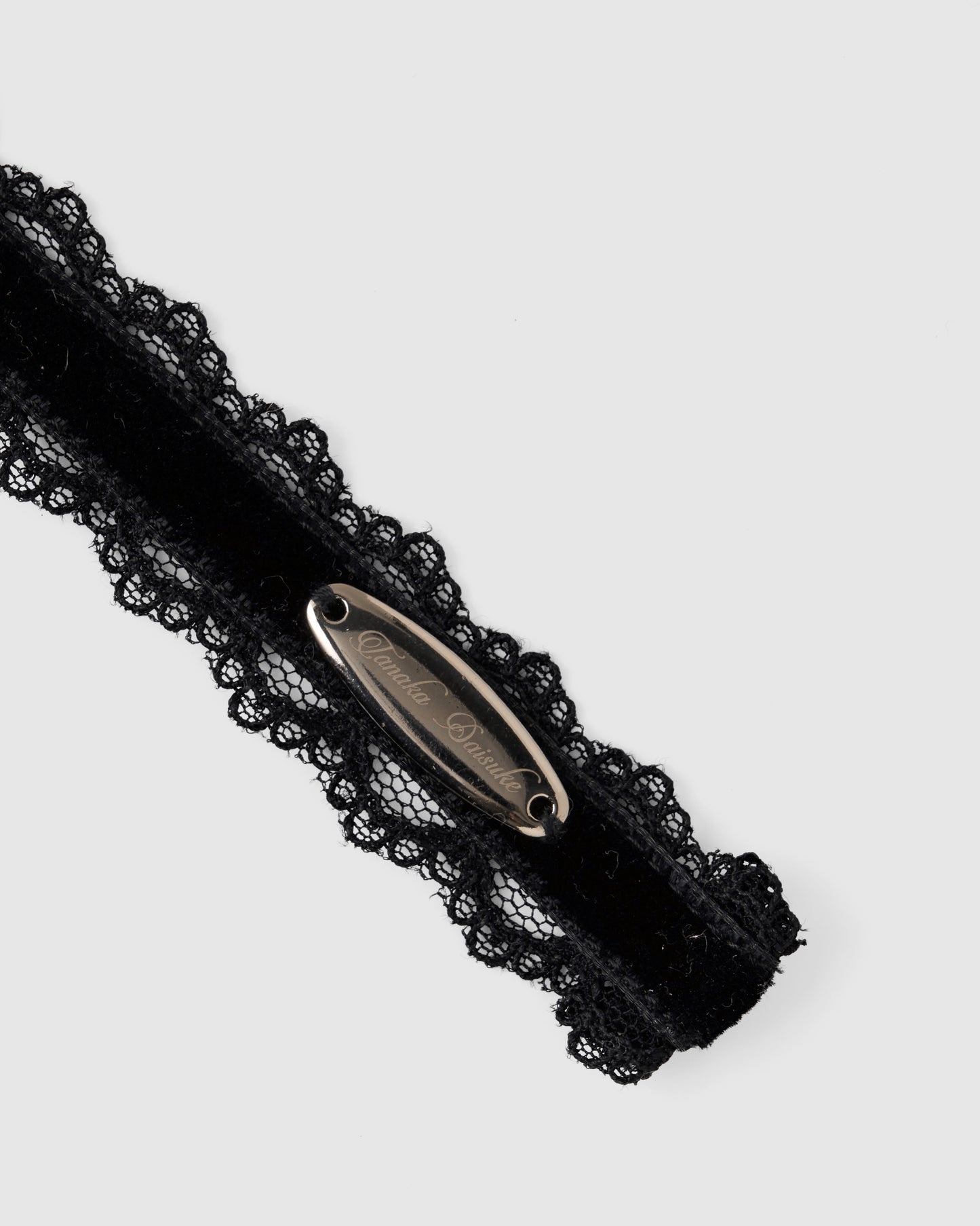 black leather bijou initial lace choker【Delivery in November 2025】