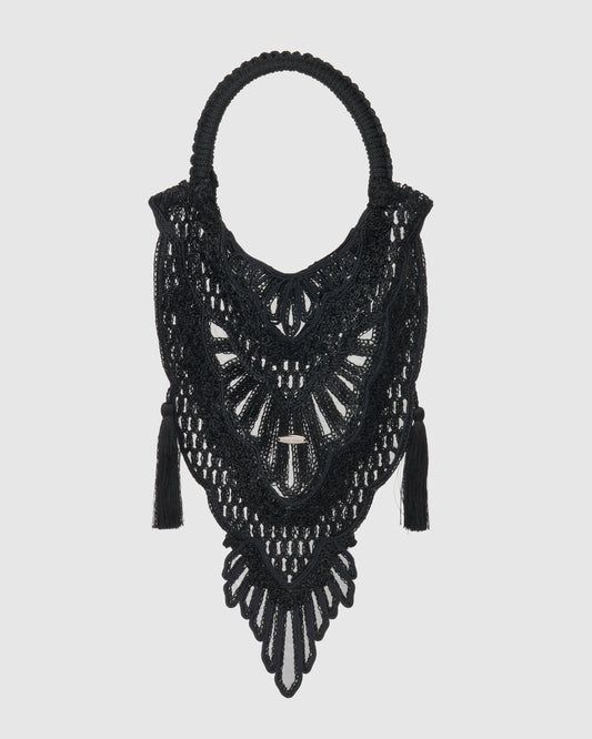 Black scale braid embroidery bag【Delivery in November 2025】