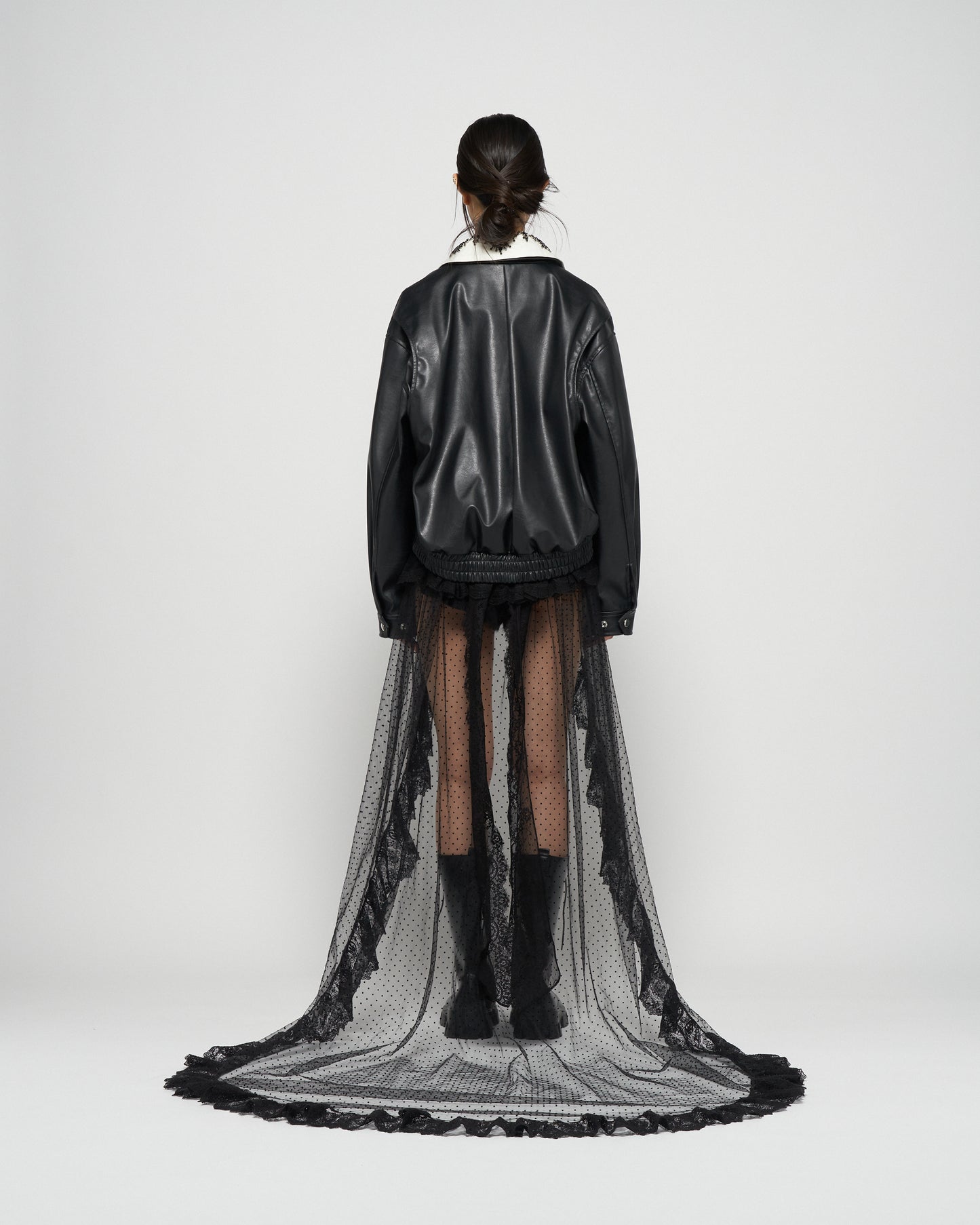 dot tulle garter bustle skirt【Delivery in February 2026】
