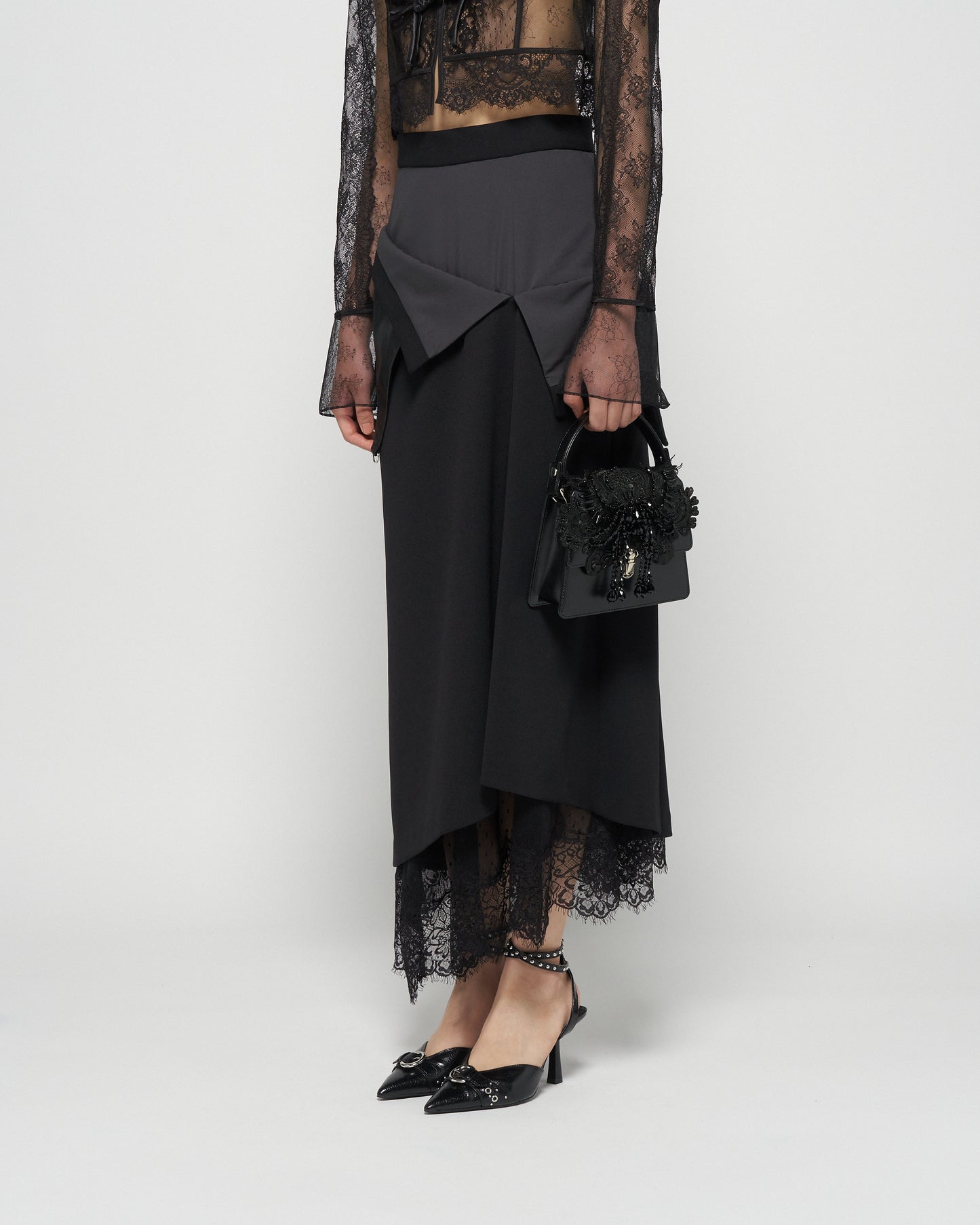 turned up lace skirt【Delivery in July 2025】