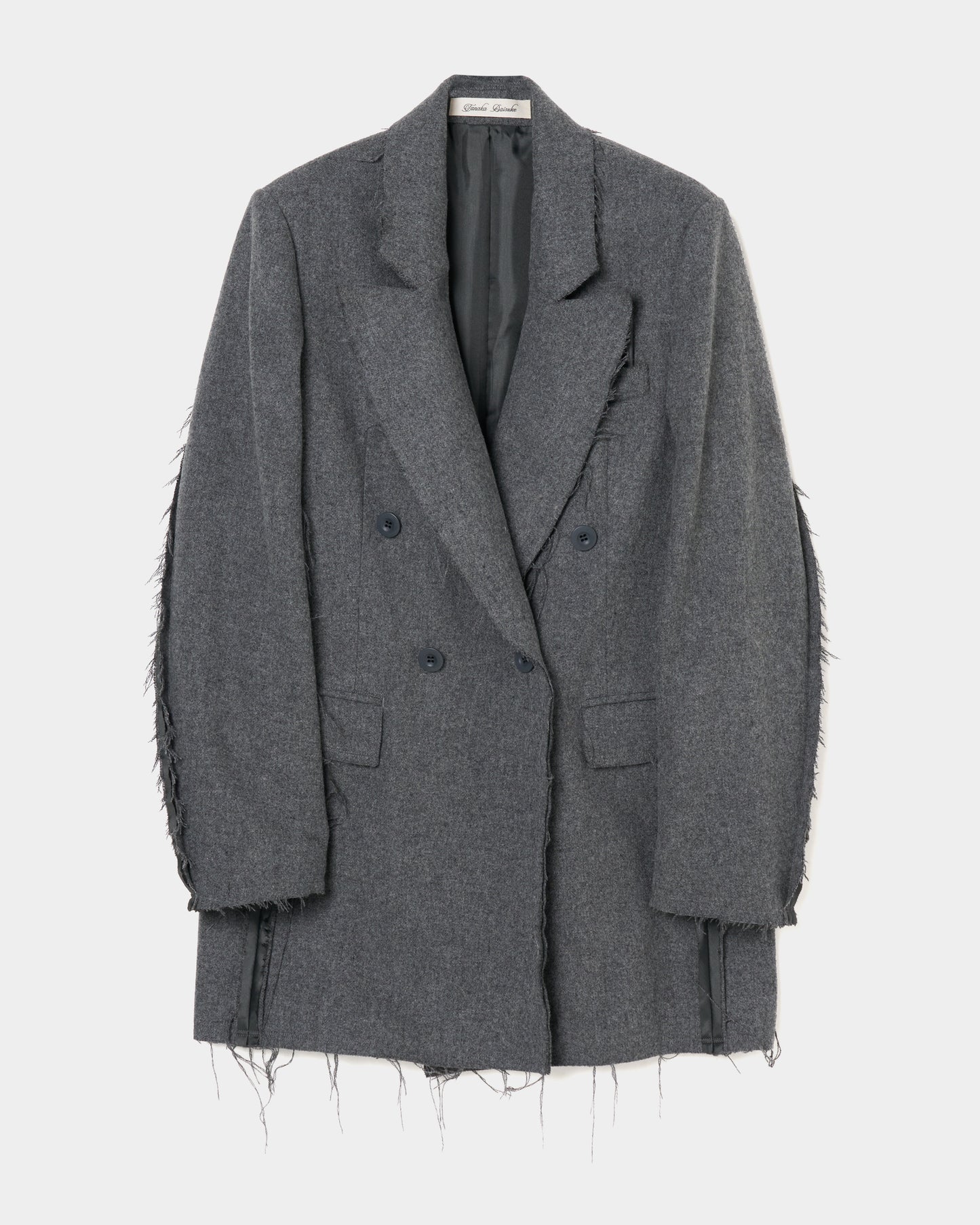 seam frayed melton coat Gray【Delivery in November 2025】
