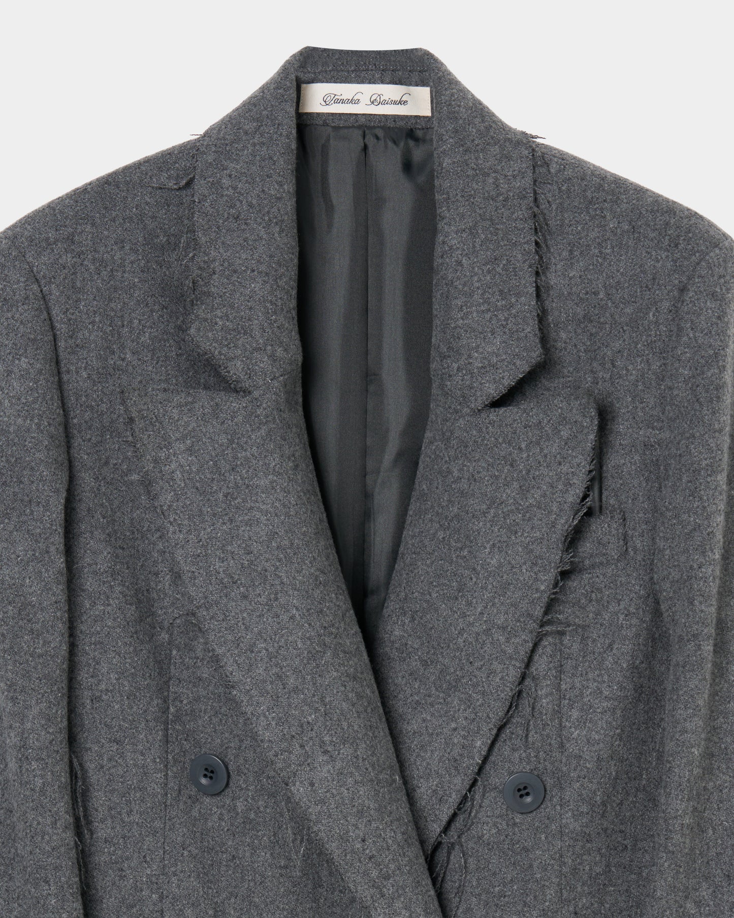 seam frayed melton coat Gray【Delivery in November 2025】