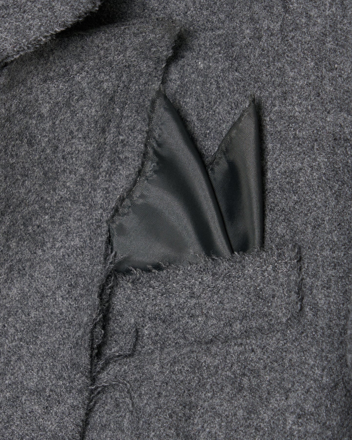 seam frayed melton coat Gray【Delivery in November 2025】