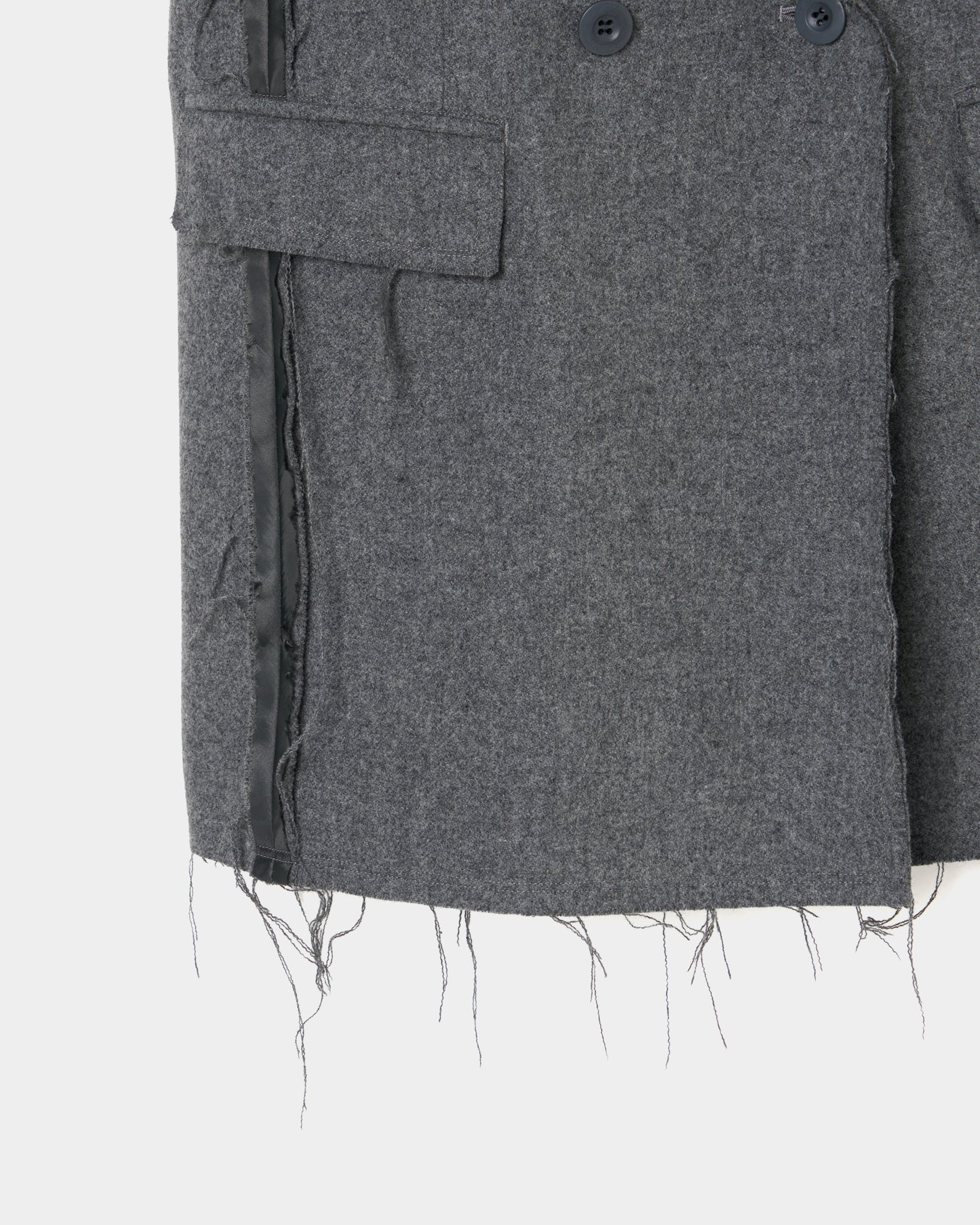 seam frayed melton coat Gray【Delivery in November 2025】